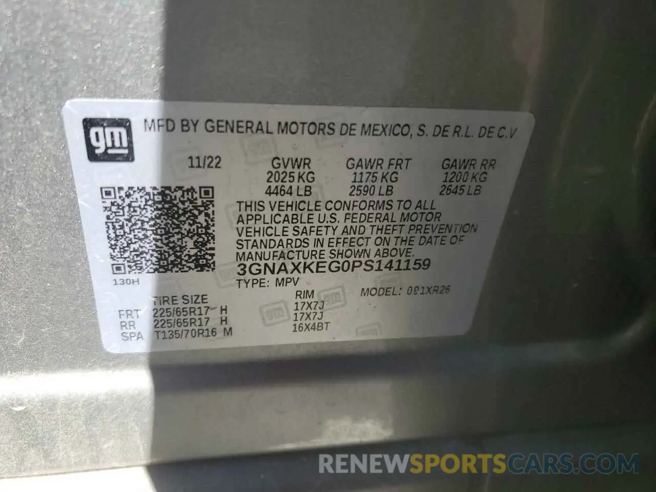 15 Photograph of a damaged car 3GNAXKEG0PS141159 CHEVROLET EQUINOX 2023