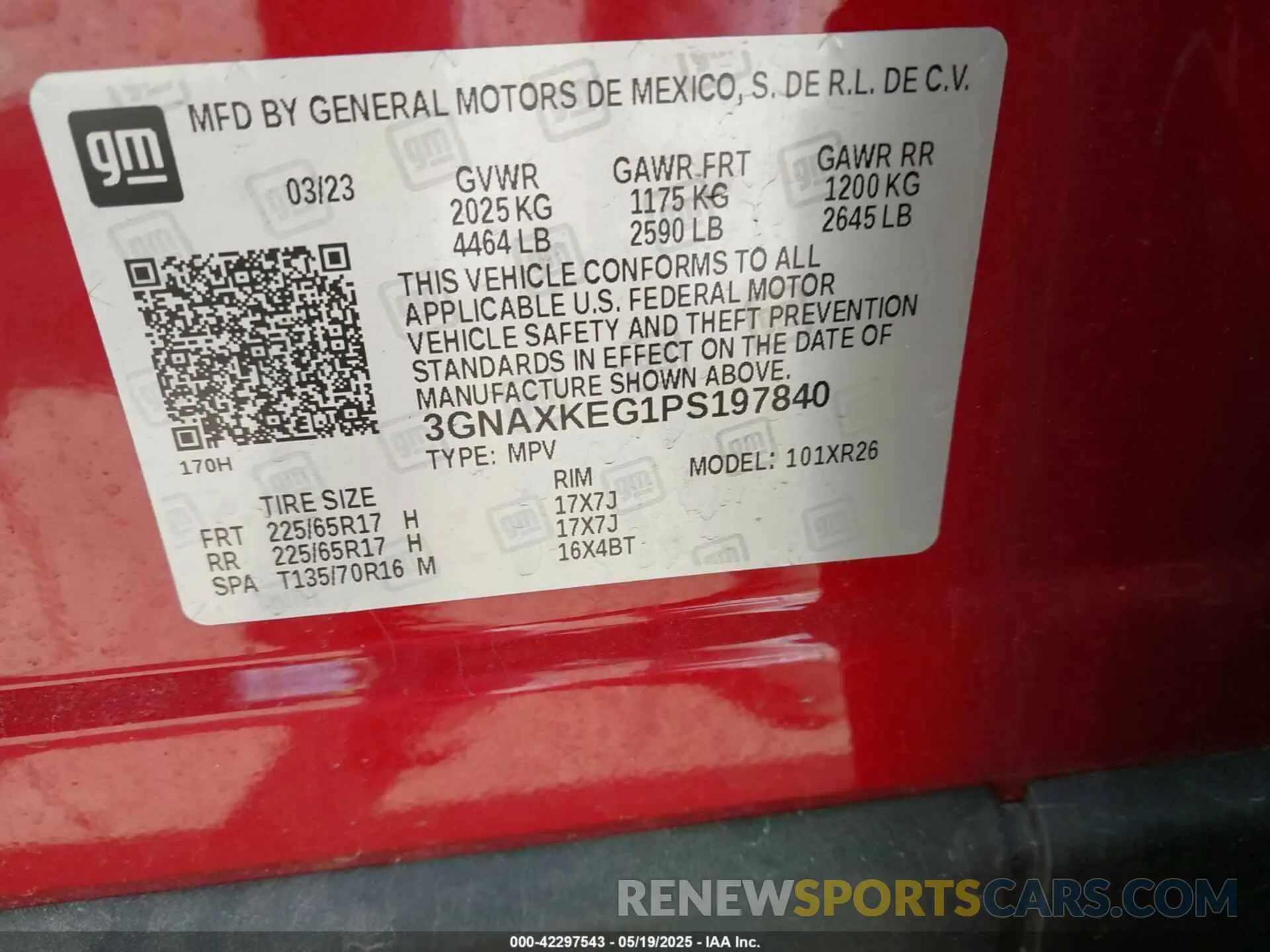 9 Photograph of a damaged car 3GNAXKEG1PS197840 CHEVROLET EQUINOX 2023