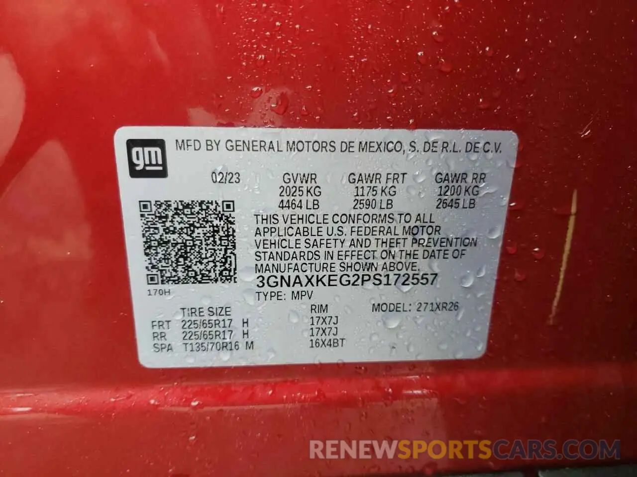 13 Photograph of a damaged car 3GNAXKEG2PS172557 CHEVROLET EQUINOX 2023