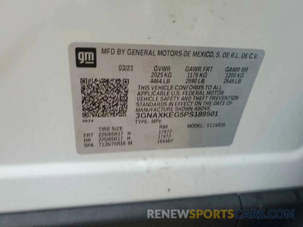 13 Photograph of a damaged car 3GNAXKEG5PS189501 CHEVROLET EQUINOX 2023