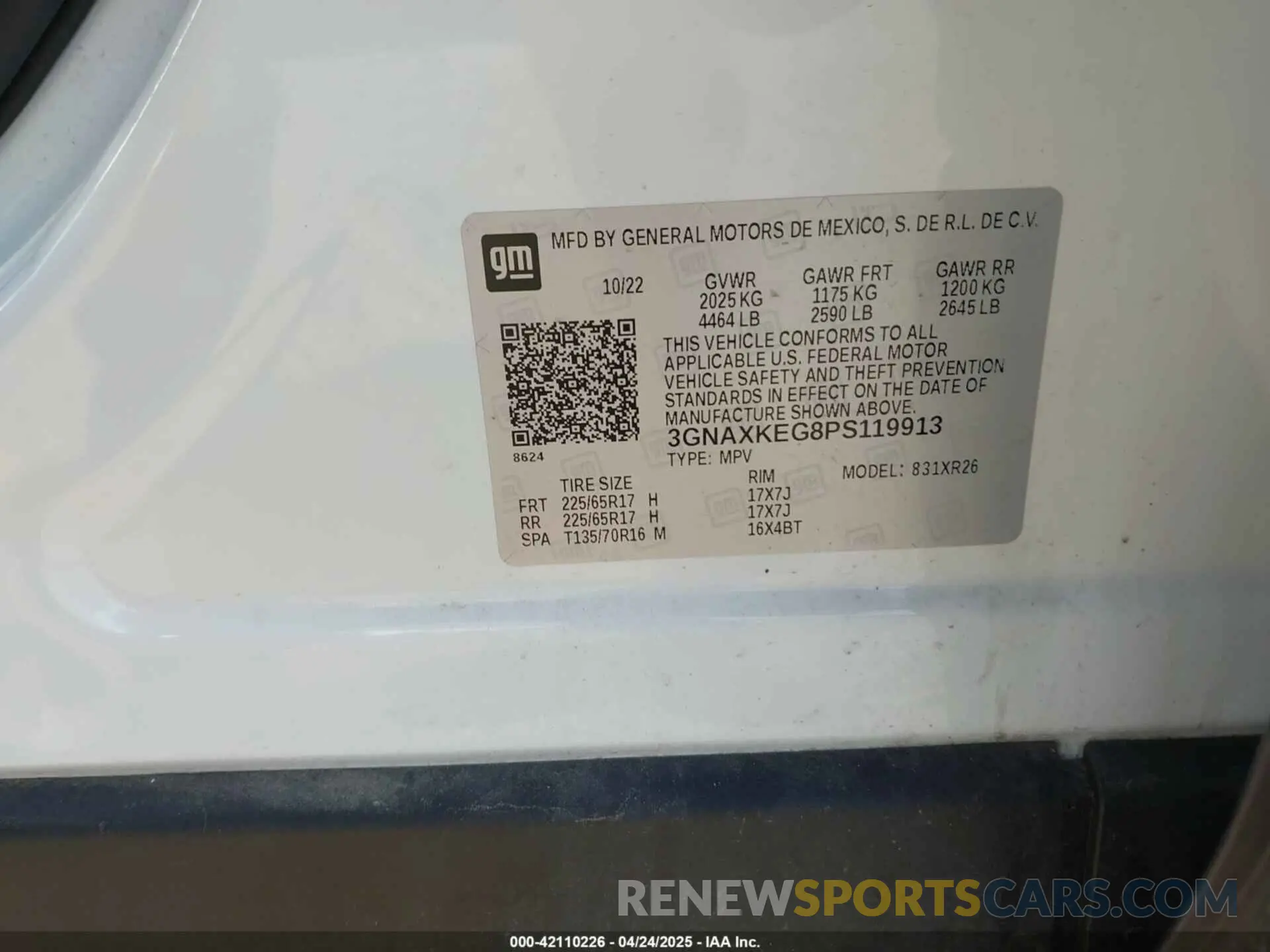 9 Photograph of a damaged car 3GNAXKEG8PS119913 CHEVROLET EQUINOX 2023