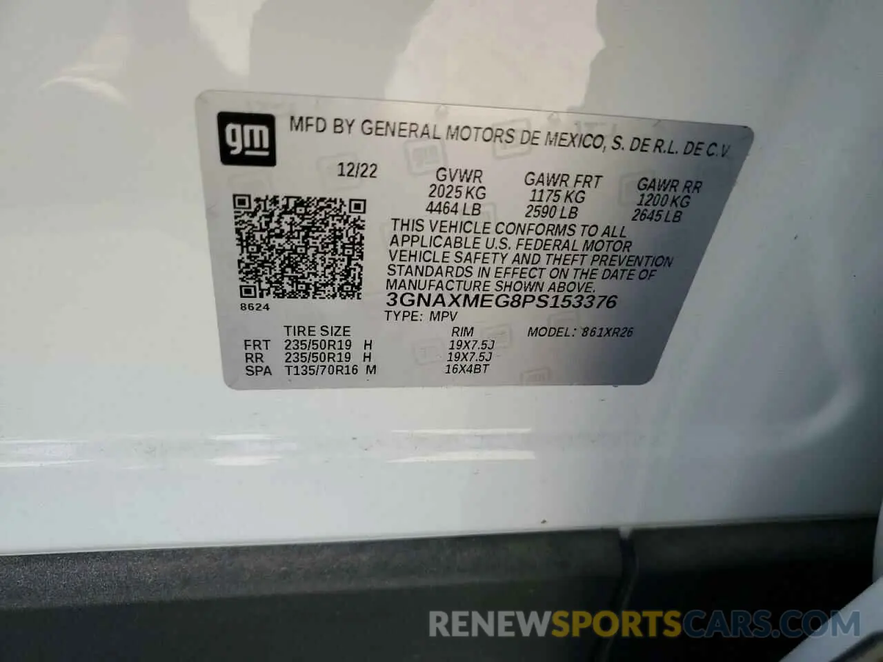 12 Photograph of a damaged car 3GNAXMEG8PS153376 CHEVROLET EQUINOX 2023