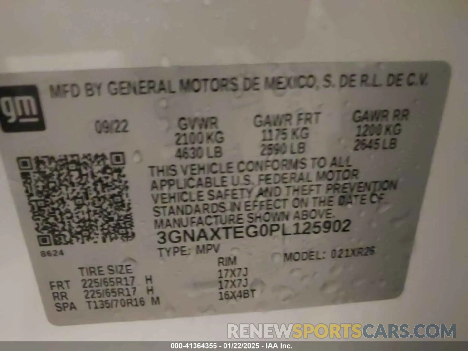 9 Photograph of a damaged car 3GNAXTEG0PL125902 CHEVROLET EQUINOX 2023