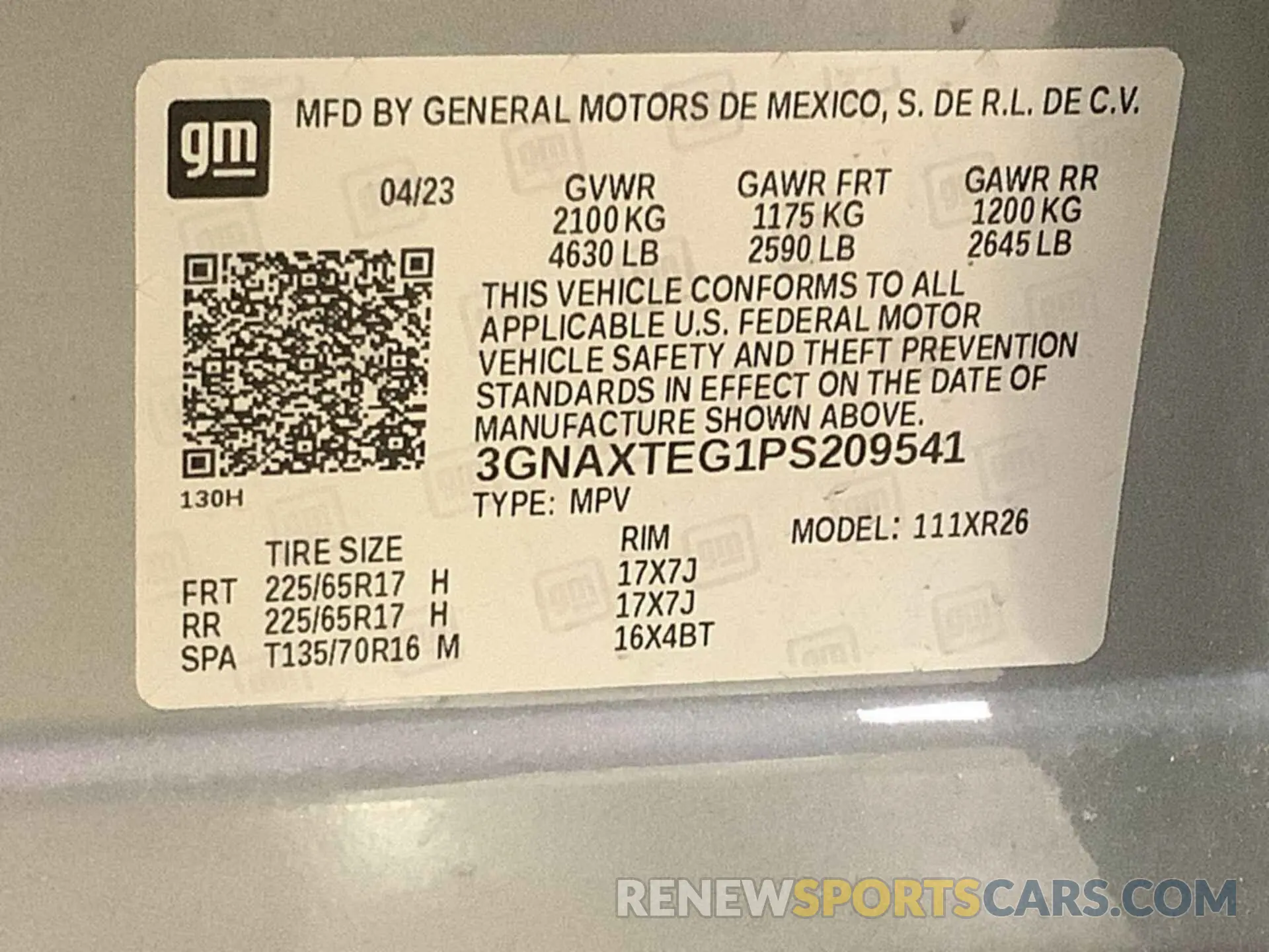 16 Photograph of a damaged car 3GNAXTEG1PS209541 CHEVROLET EQUINOX 2023