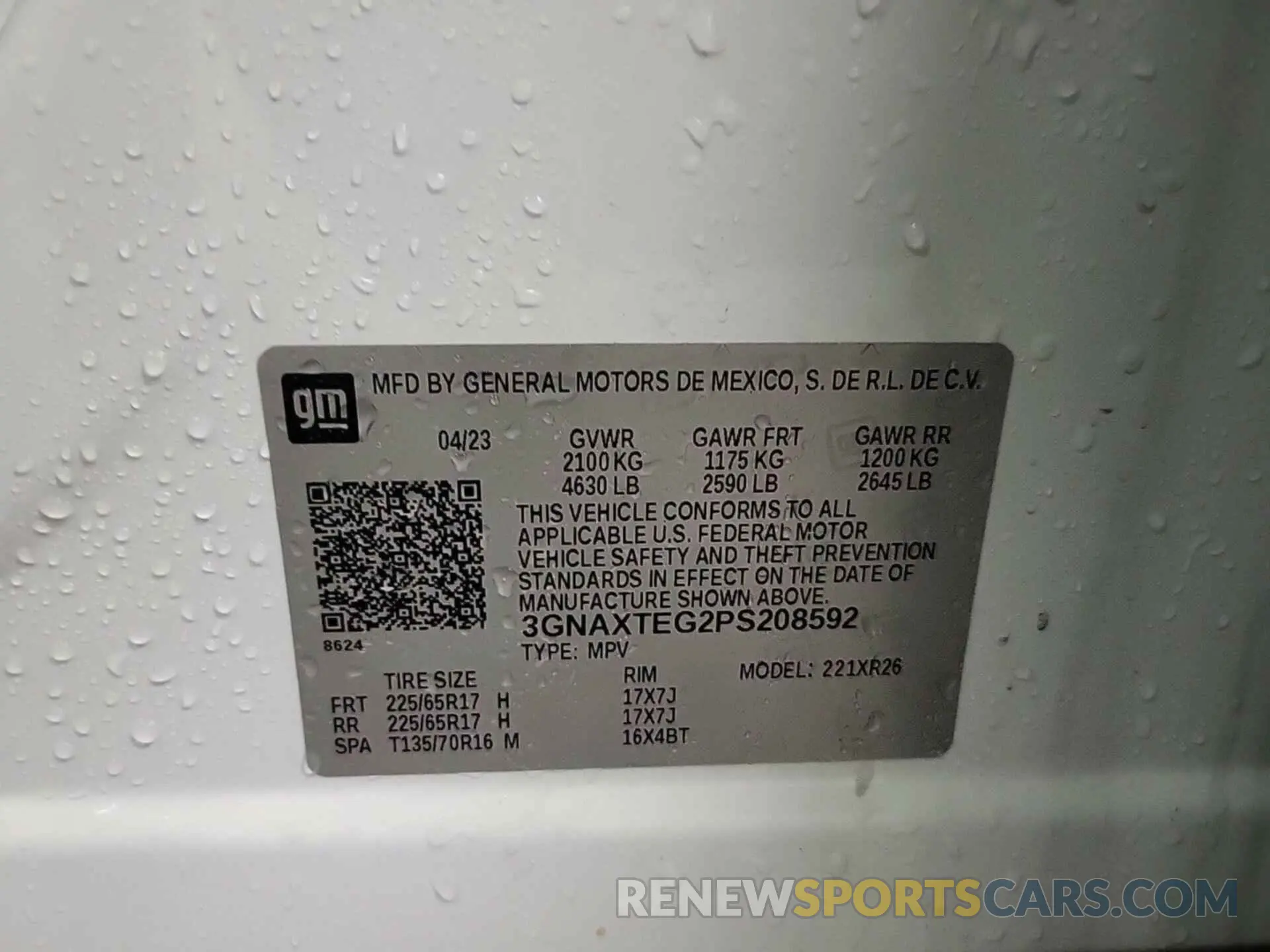 27 Photograph of a damaged car 3GNAXTEG2PS208592 CHEVROLET EQUINOX 2023