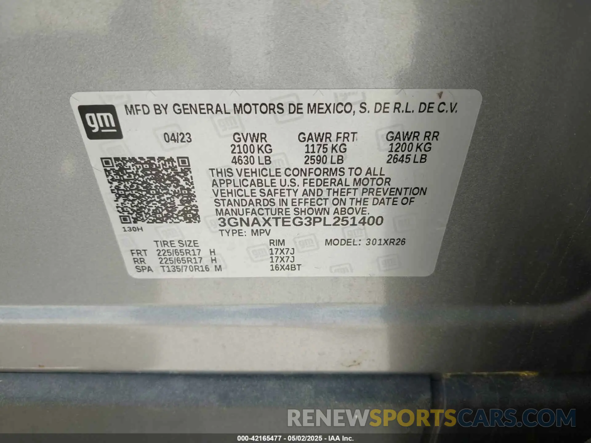 9 Фотография поврежденного автомобиля 3GNAXTEG3PL251400 CHEVROLET EQUINOX 2023