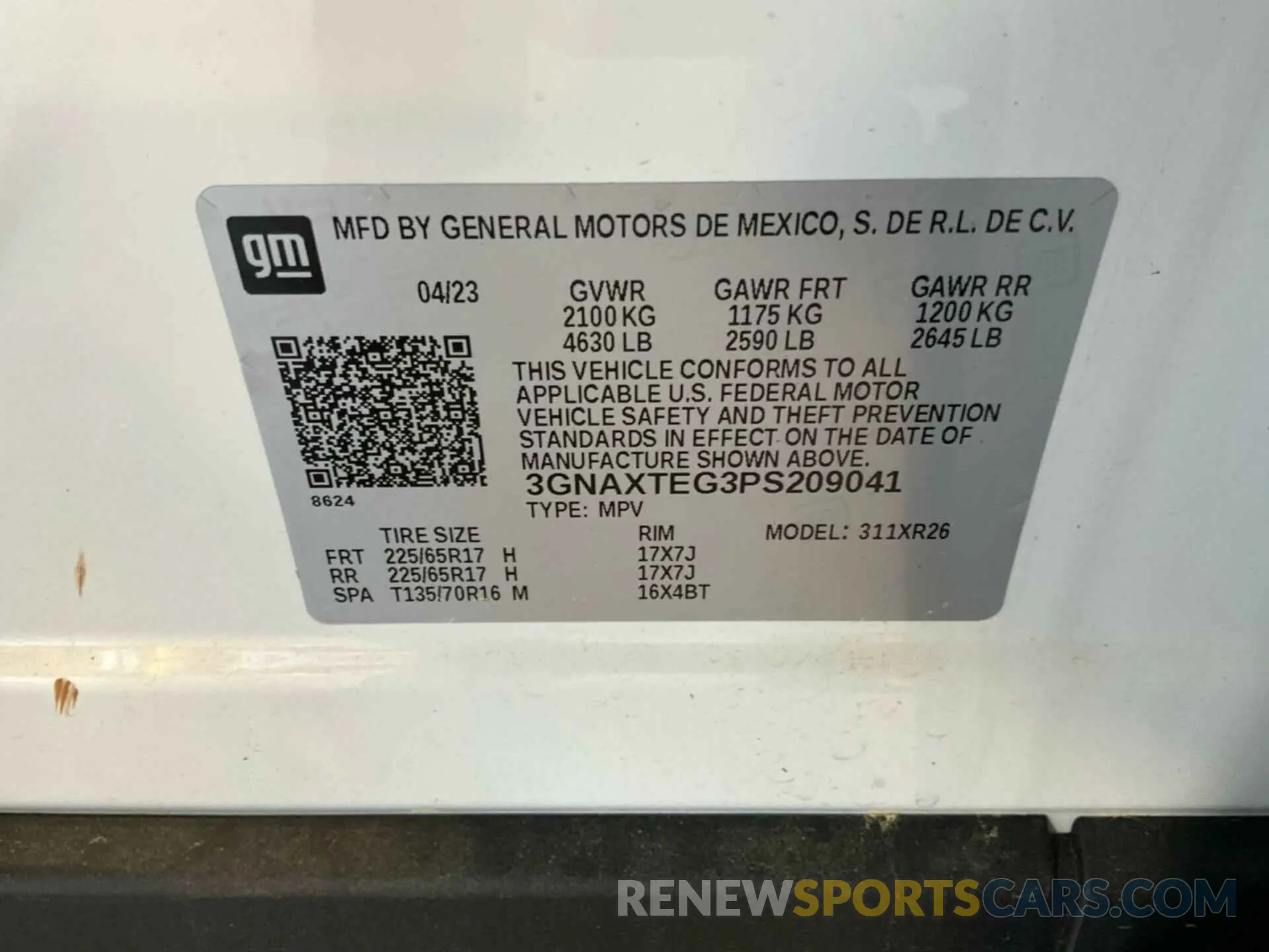 22 Фотография поврежденного автомобиля 3GNAXTEG3PS209041 CHEVROLET EQUINOX 2023