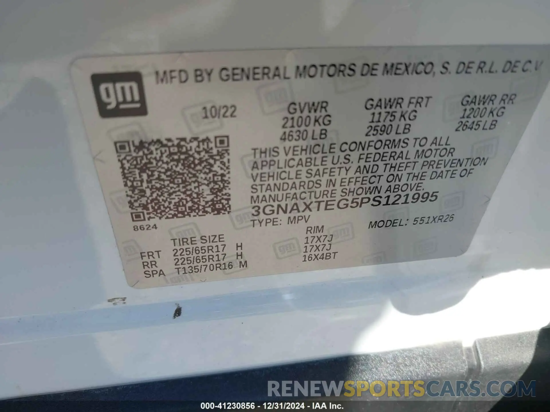 9 Photograph of a damaged car 3GNAXTEG5PS121995 CHEVROLET EQUINOX 2023