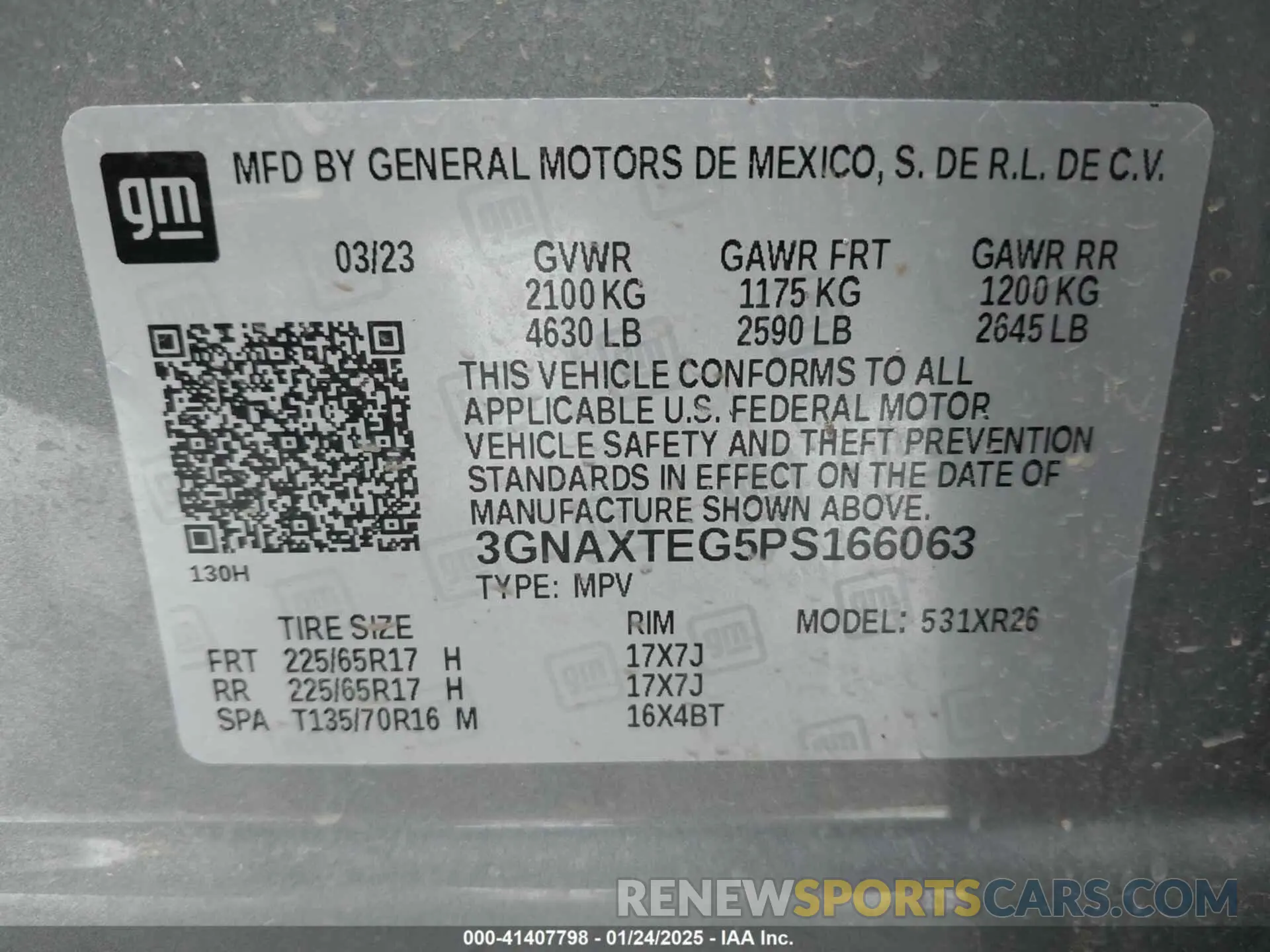9 Фотография поврежденного автомобиля 3GNAXTEG5PS166063 CHEVROLET EQUINOX 2023