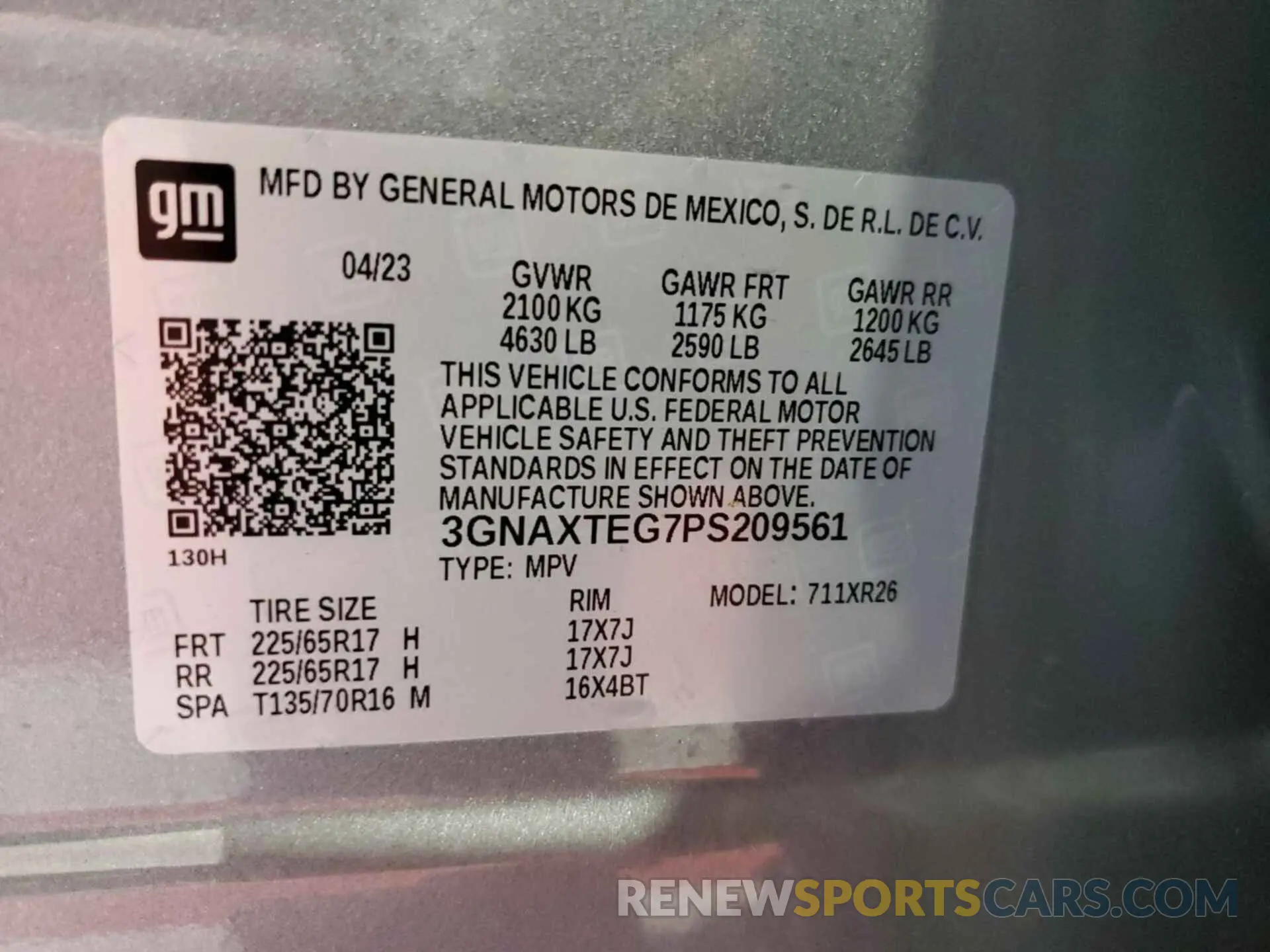 13 Photograph of a damaged car 3GNAXTEG7PS209561 CHEVROLET EQUINOX 2023