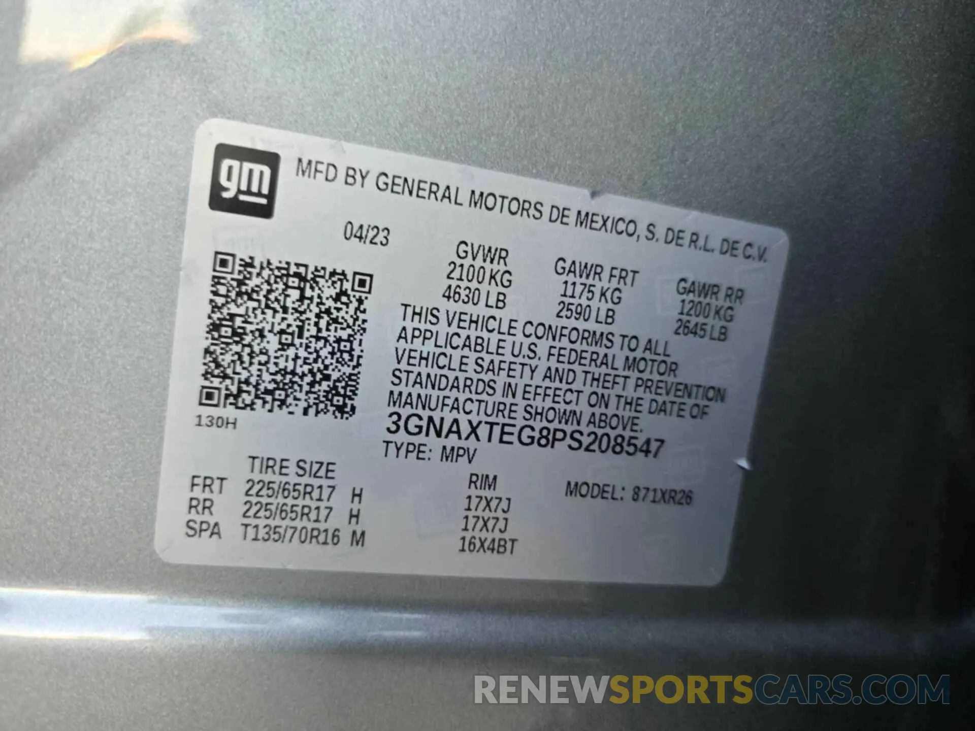 20 Фотография поврежденного автомобиля 3GNAXTEG8PS208547 CHEVROLET EQUINOX 2023