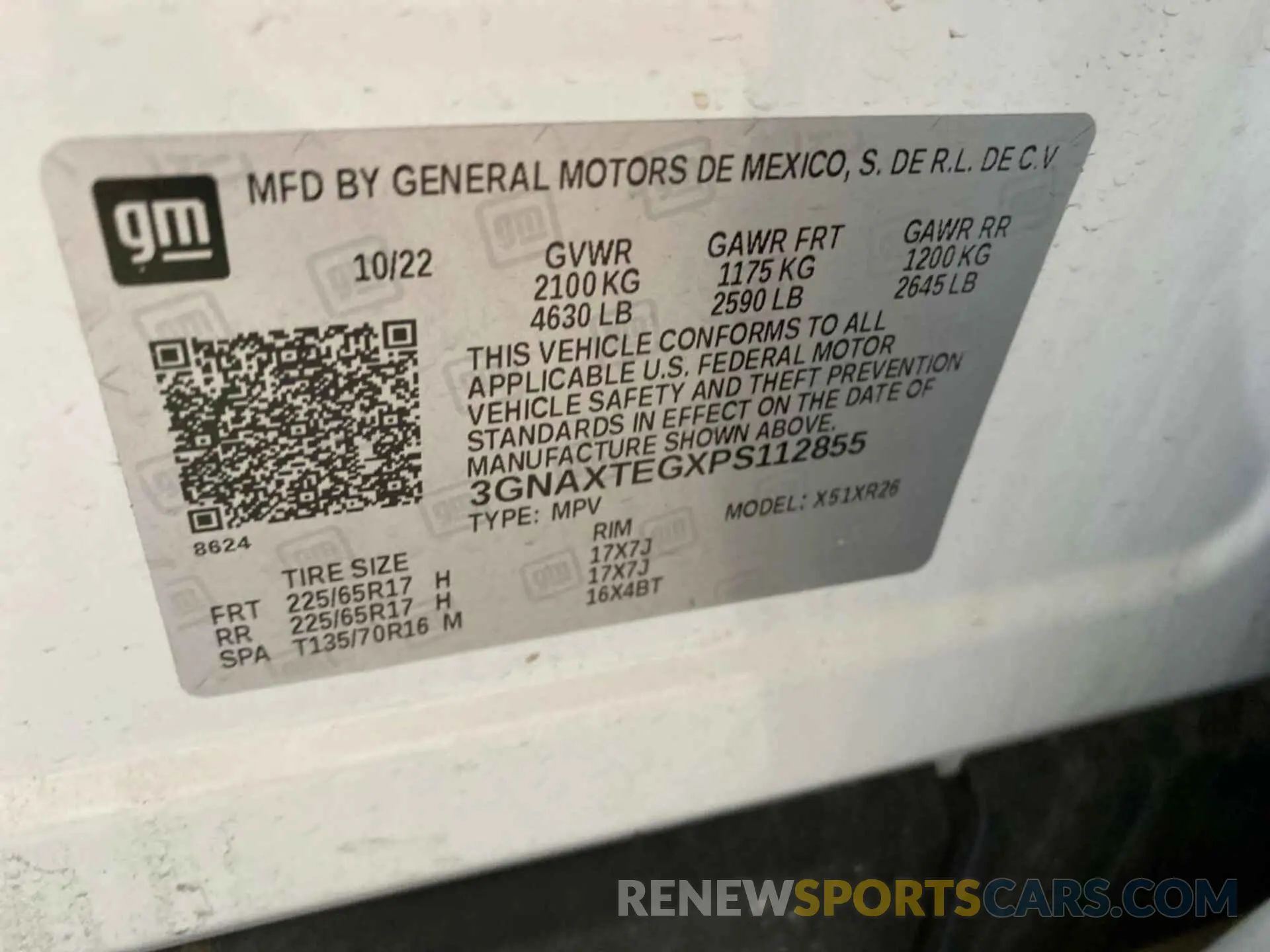 22 Photograph of a damaged car 3GNAXTEGXPS112855 CHEVROLET EQUINOX 2023