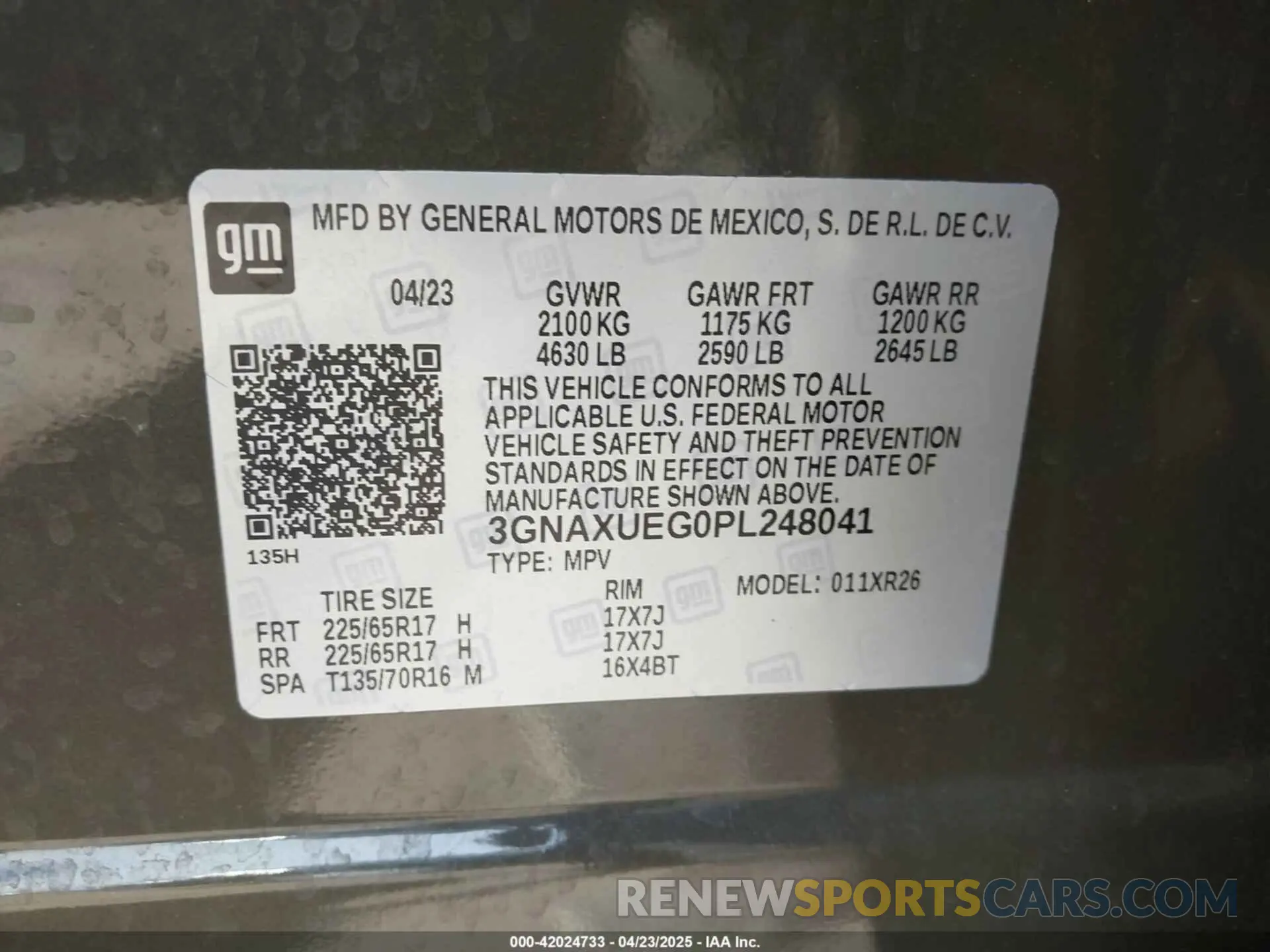 9 Фотография поврежденного автомобиля 3GNAXUEG0PL248041 CHEVROLET EQUINOX 2023