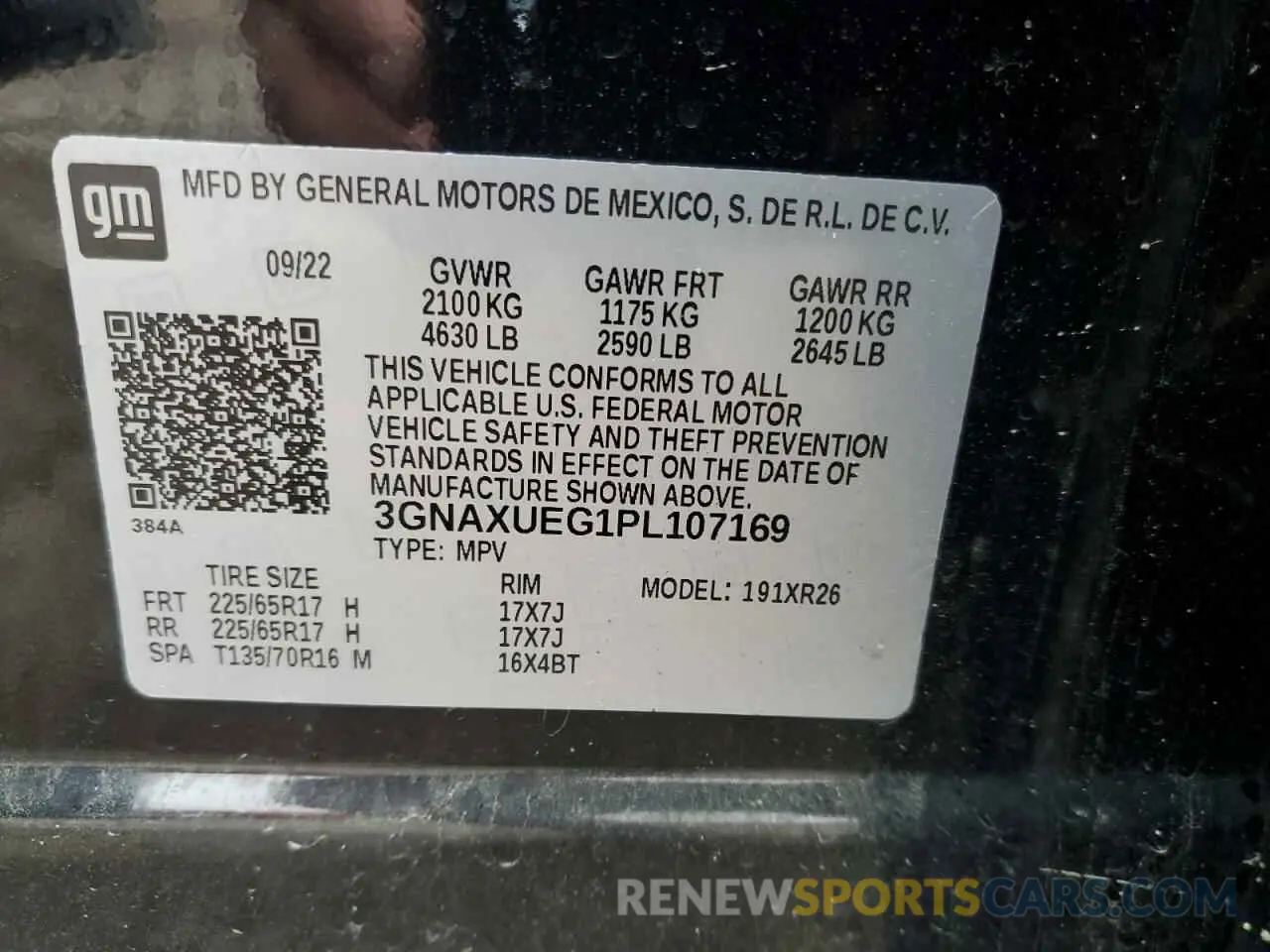 14 Фотография поврежденного автомобиля 3GNAXUEG1PL107169 CHEVROLET EQUINOX 2023