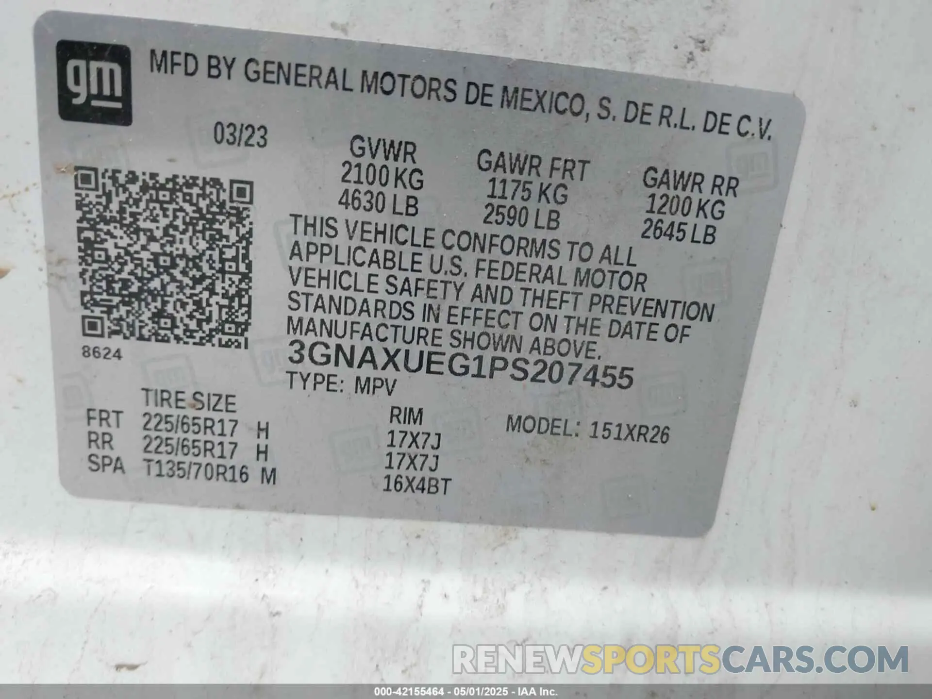 9 Photograph of a damaged car 3GNAXUEG1PS207455 CHEVROLET EQUINOX 2023