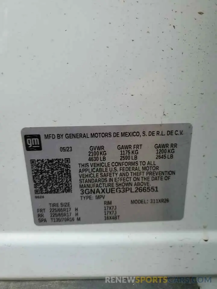 13 Фотография поврежденного автомобиля 3GNAXUEG3PL266551 CHEVROLET EQUINOX 2023