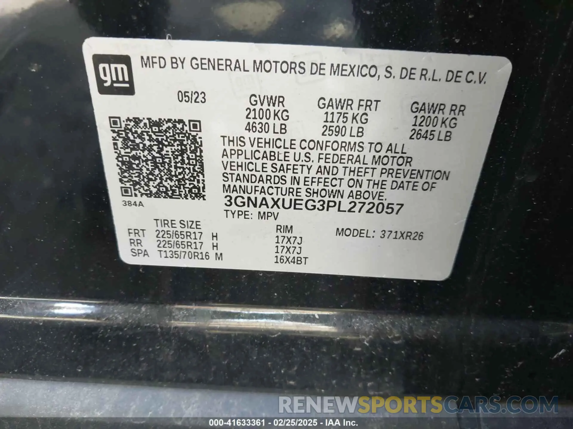 9 Photograph of a damaged car 3GNAXUEG3PL272057 CHEVROLET EQUINOX 2023