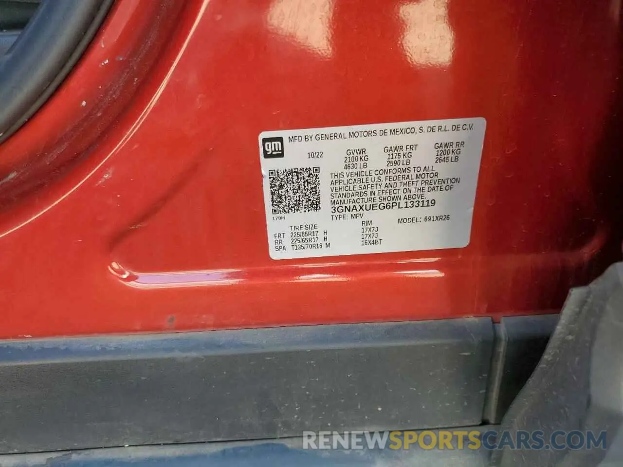 13 Photograph of a damaged car 3GNAXUEG6PL133119 CHEVROLET EQUINOX 2023