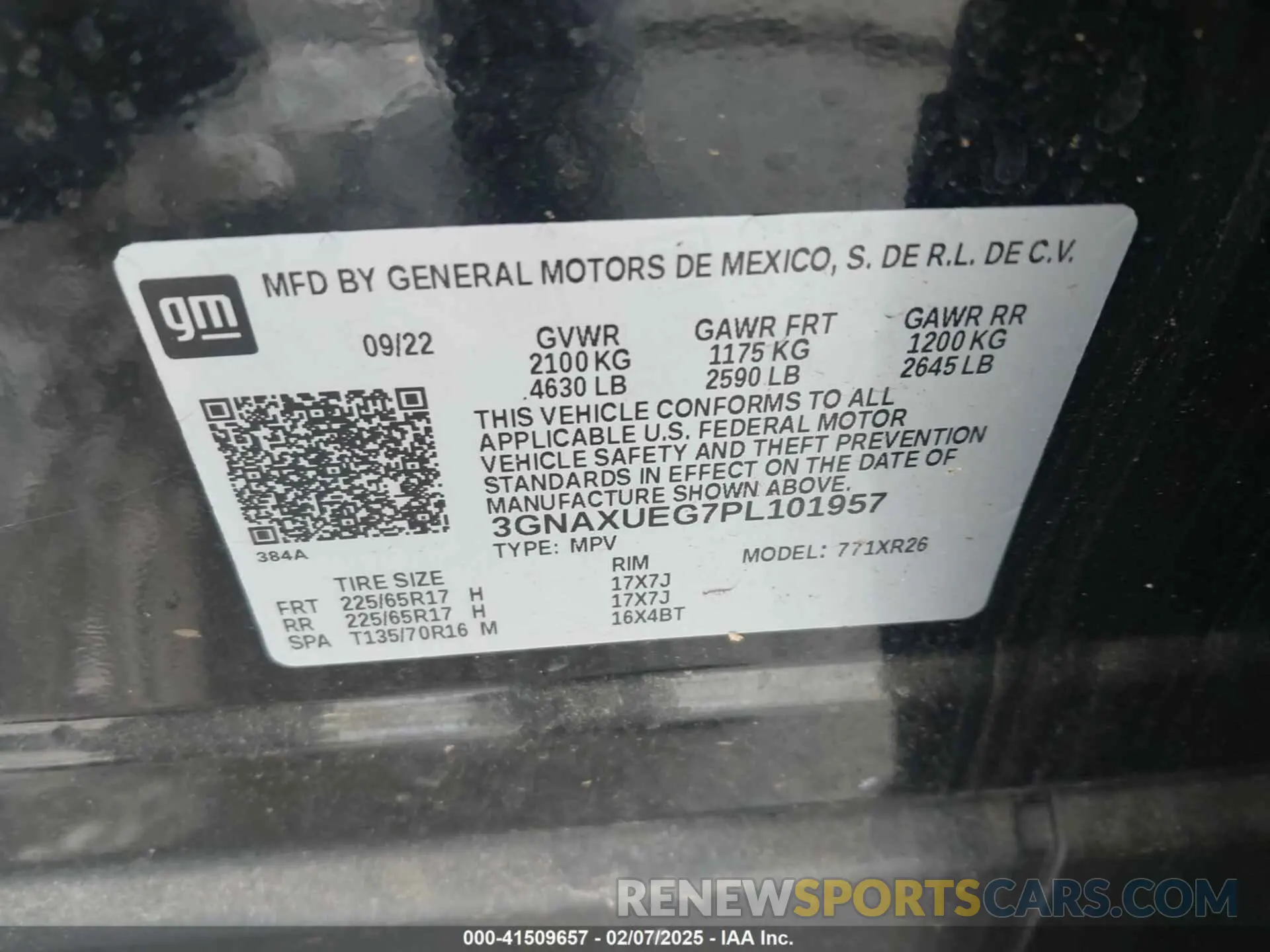 9 Фотография поврежденного автомобиля 3GNAXUEG7PL101957 CHEVROLET EQUINOX 2023