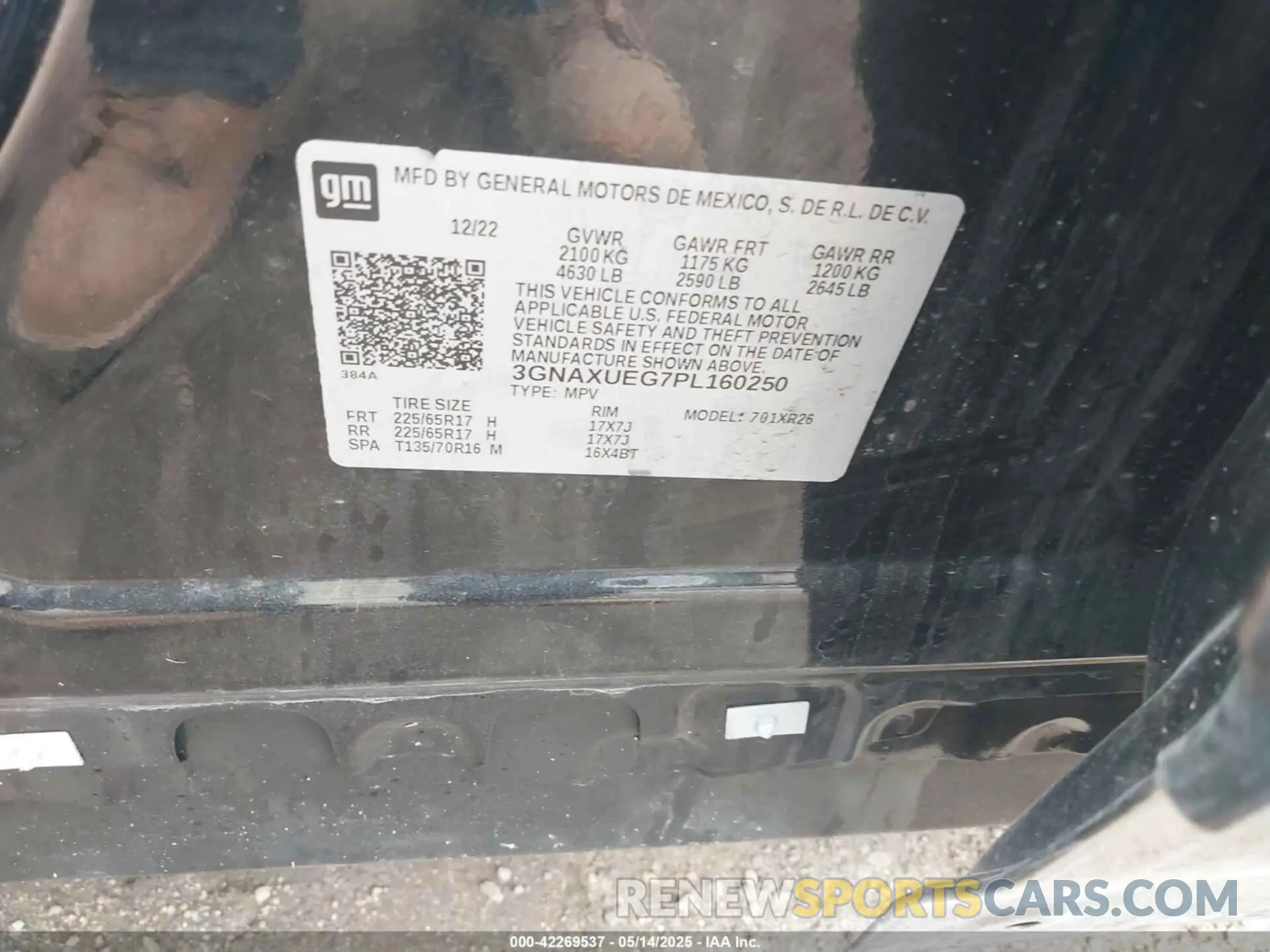 9 Фотография поврежденного автомобиля 3GNAXUEG7PL160250 CHEVROLET EQUINOX 2023