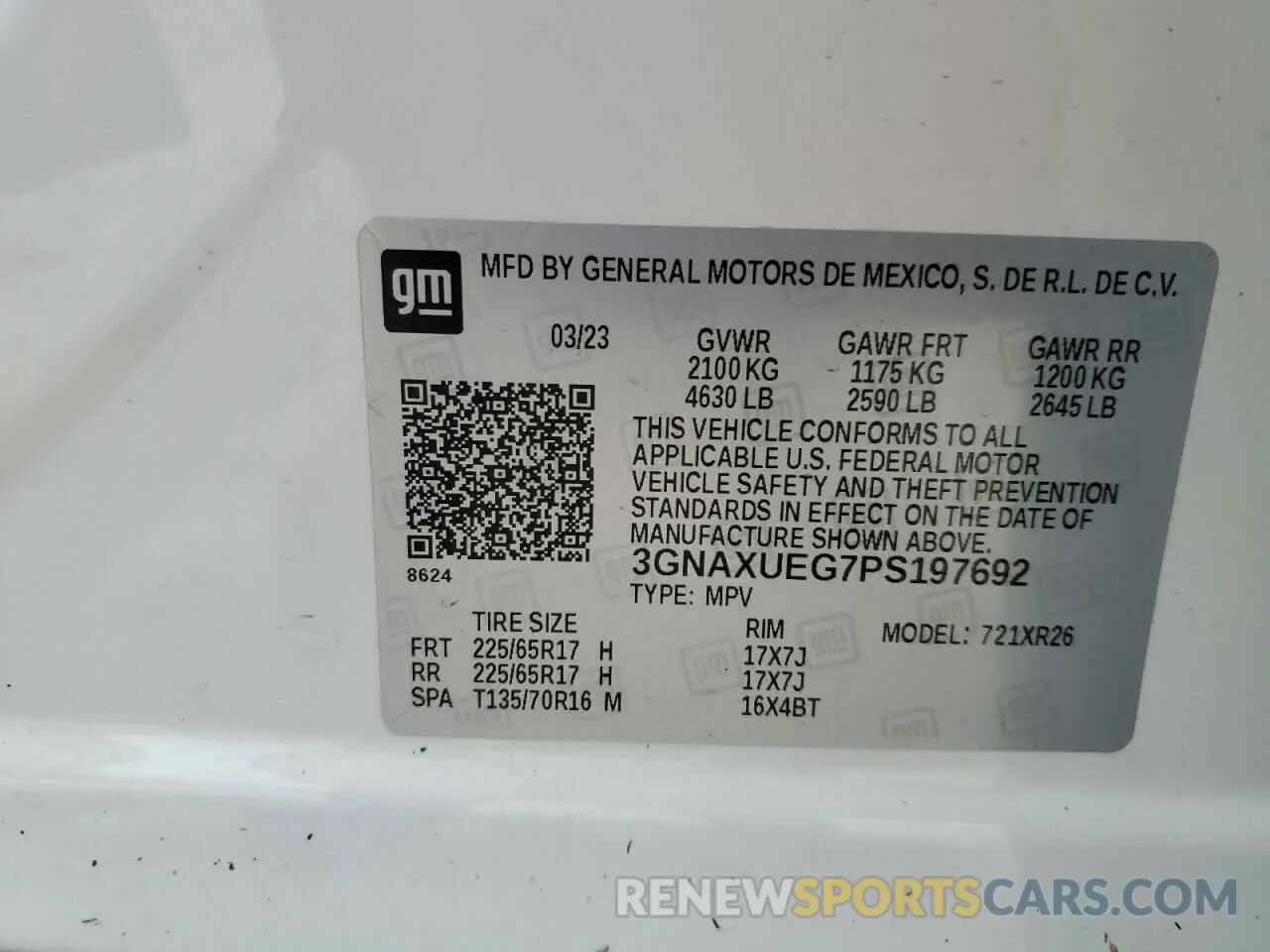 12 Photograph of a damaged car 3GNAXUEG7PS197692 CHEVROLET EQUINOX 2023