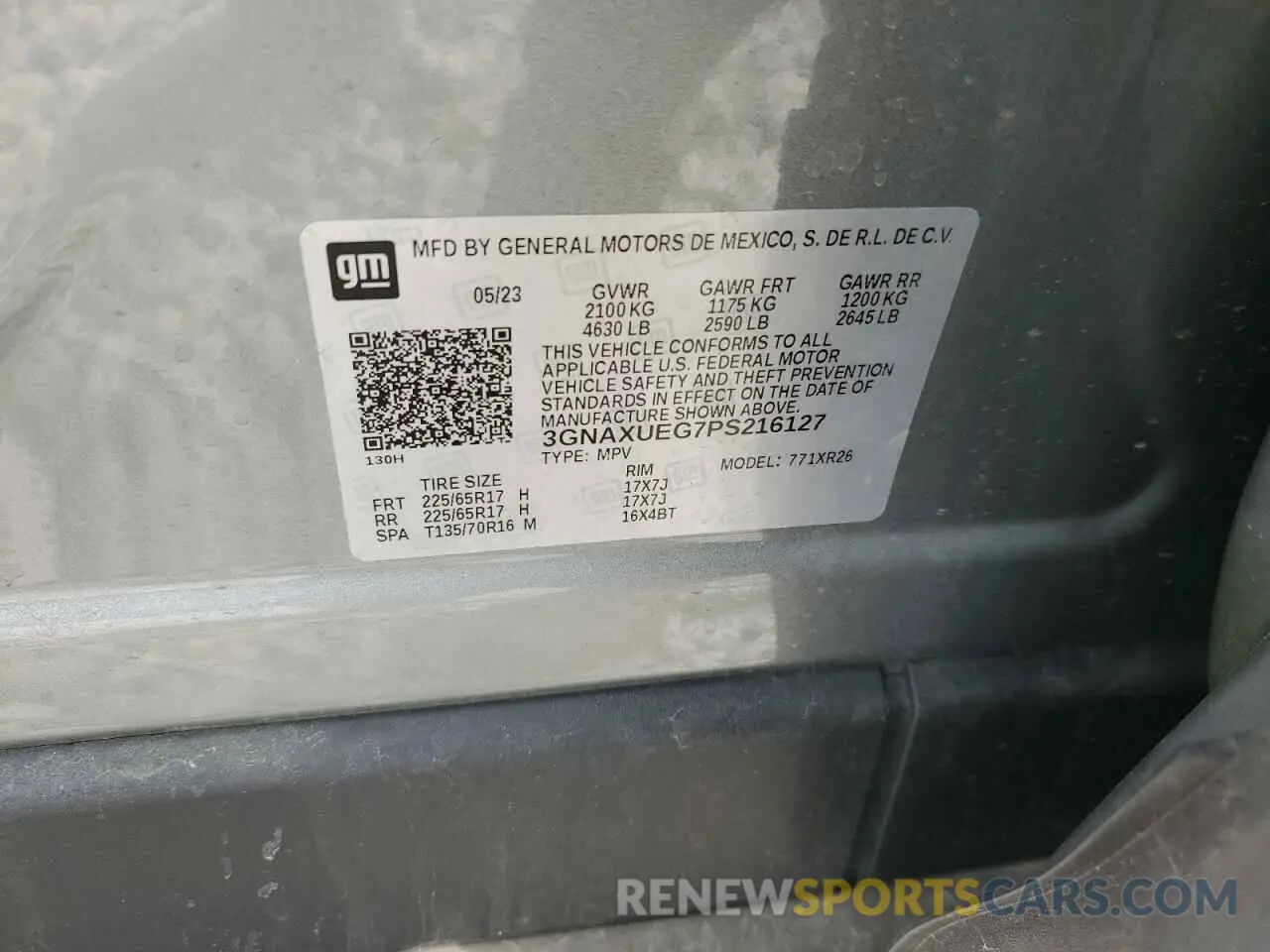 13 Photograph of a damaged car 3GNAXUEG7PS216127 CHEVROLET EQUINOX 2023