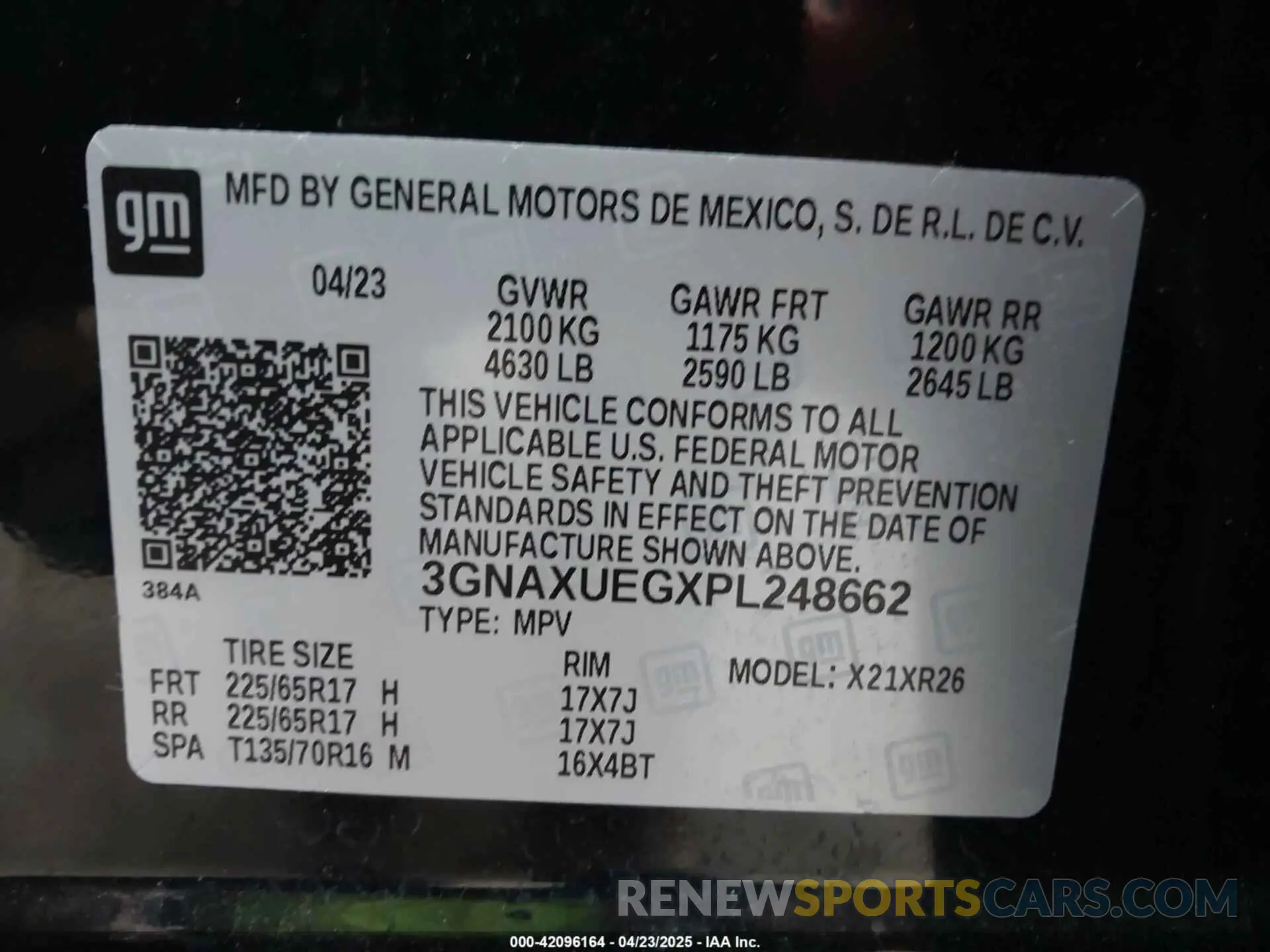 9 Фотография поврежденного автомобиля 3GNAXUEGXPL248662 CHEVROLET EQUINOX 2023