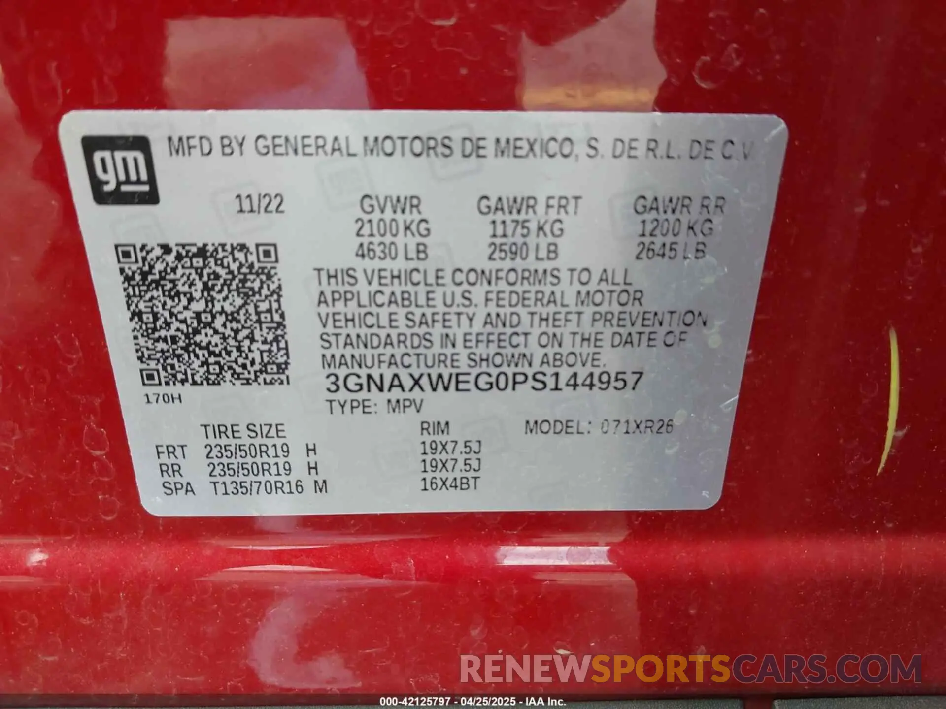 9 Photograph of a damaged car 3GNAXWEG0PS144957 CHEVROLET EQUINOX 2023