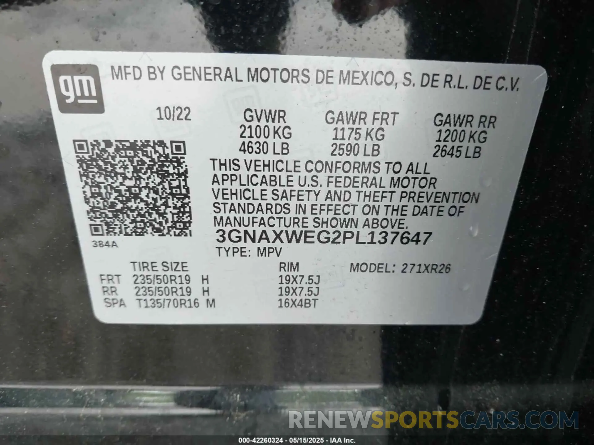 9 Photograph of a damaged car 3GNAXWEG2PL137647 CHEVROLET EQUINOX 2023