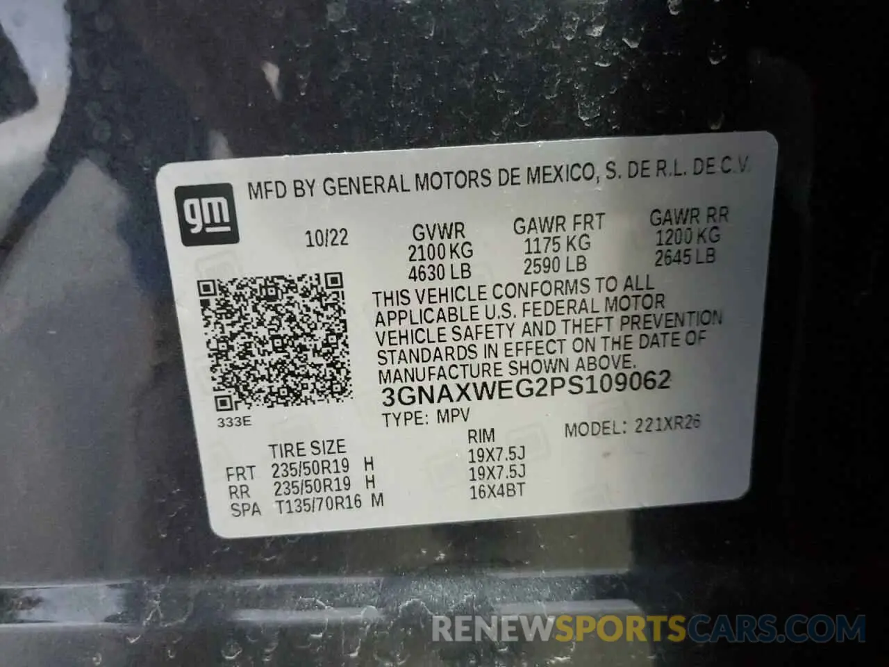 14 Photograph of a damaged car 3GNAXWEG2PS109062 CHEVROLET EQUINOX 2023