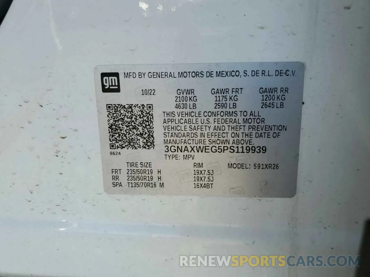 13 Photograph of a damaged car 3GNAXWEG5PS119939 CHEVROLET EQUINOX 2023
