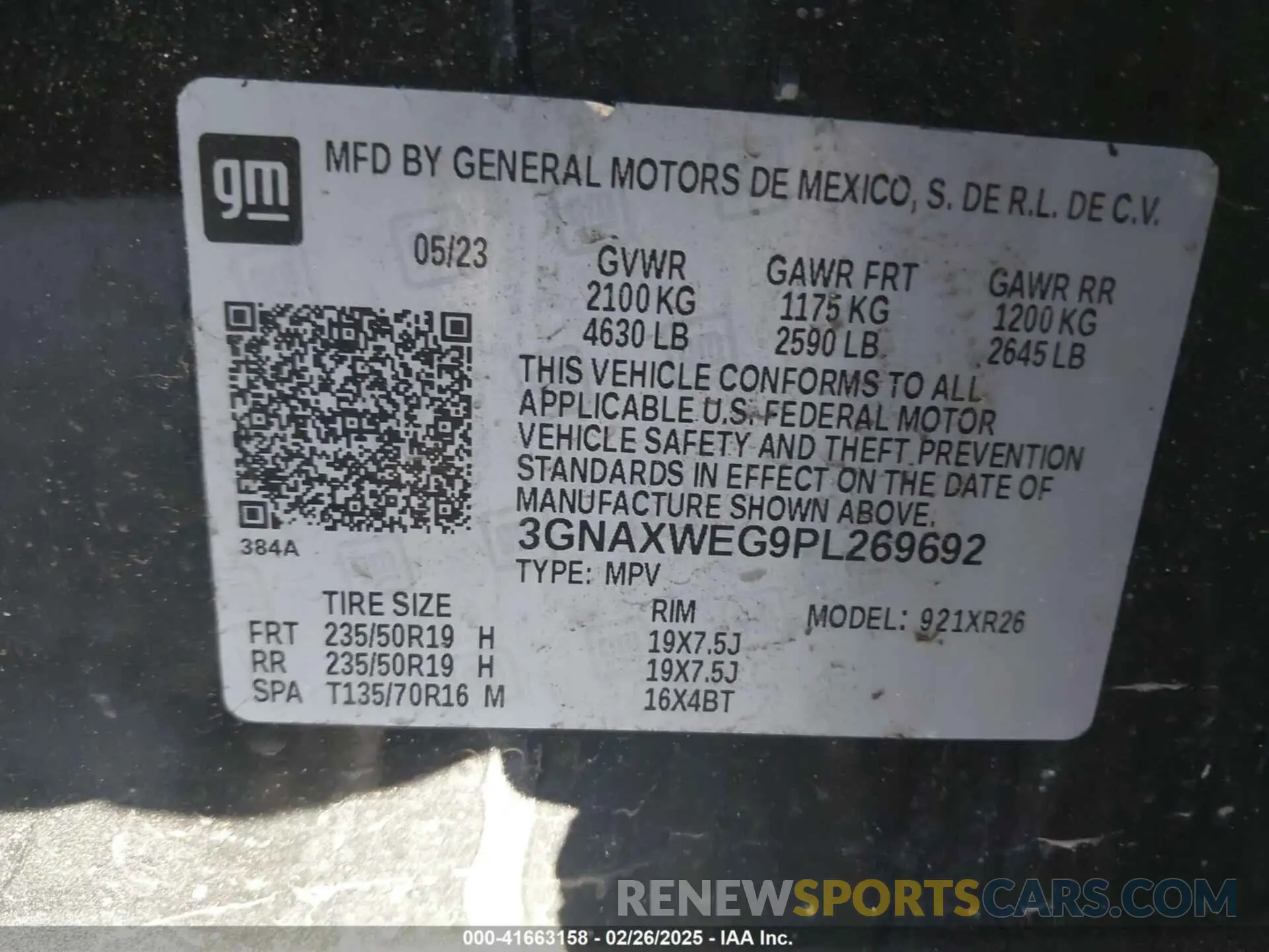 9 Photograph of a damaged car 3GNAXWEG9PL269692 CHEVROLET EQUINOX 2023