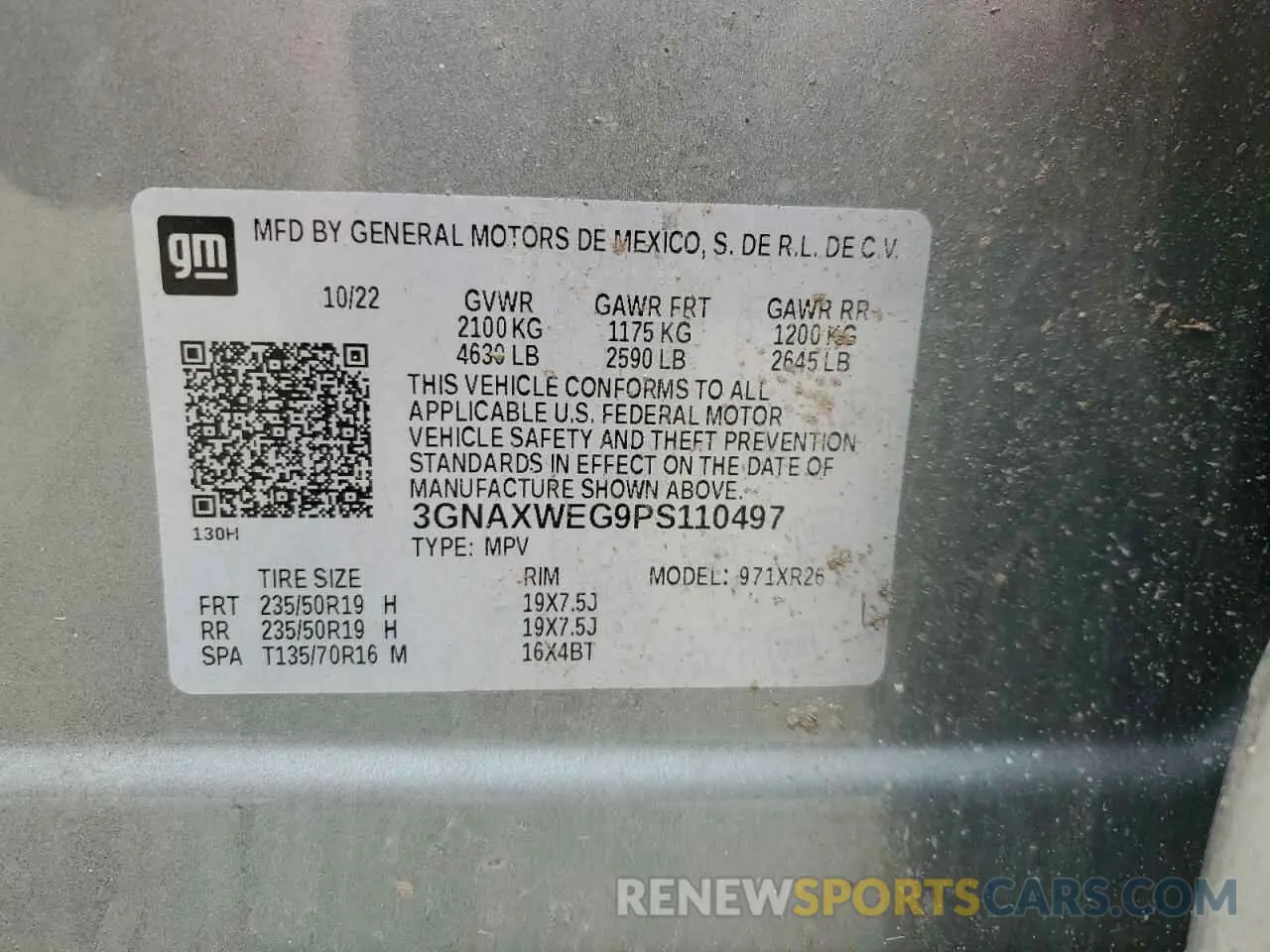 14 Фотография поврежденного автомобиля 3GNAXWEG9PS110497 CHEVROLET EQUINOX 2023
