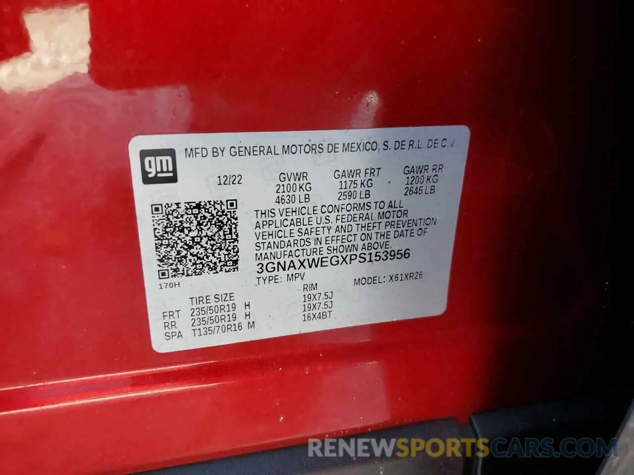 13 Фотография поврежденного автомобиля 3GNAXWEGXPS153956 CHEVROLET EQUINOX 2023