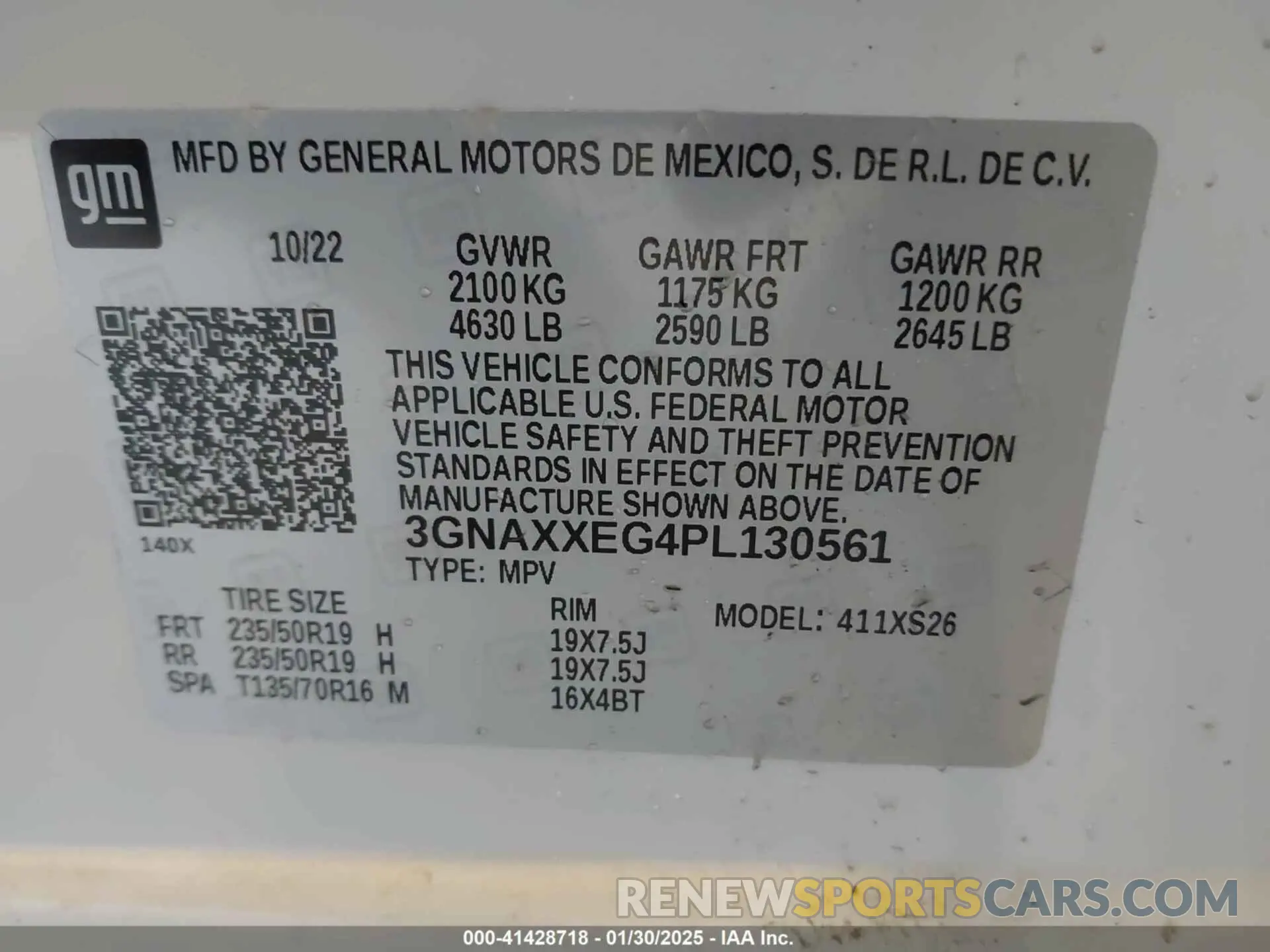 9 Фотография поврежденного автомобиля 3GNAXXEG4PL130561 CHEVROLET EQUINOX 2023