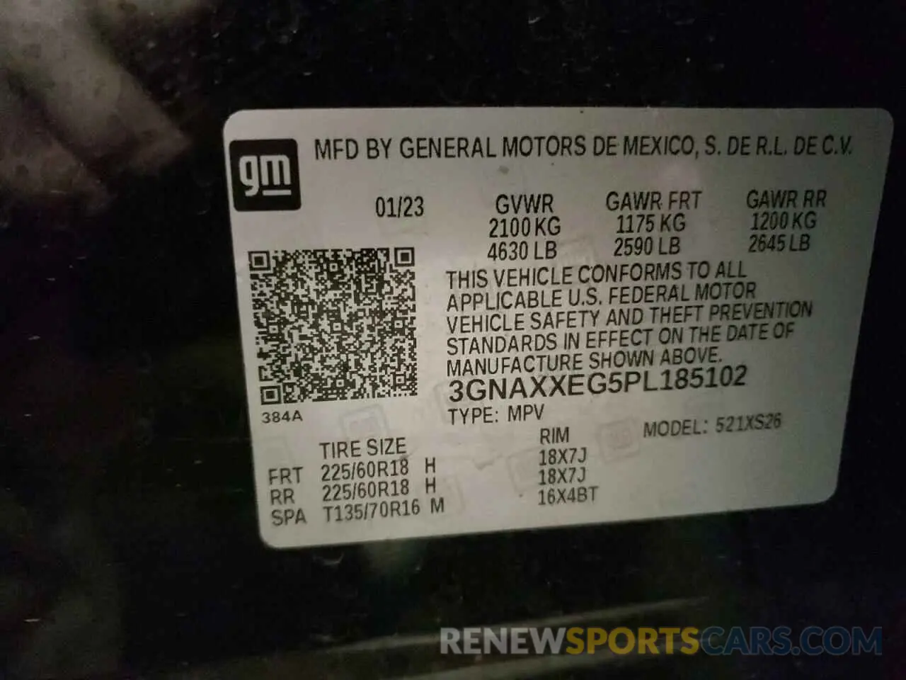 15 Photograph of a damaged car 3GNAXXEG5PL185102 CHEVROLET EQUINOX 2023