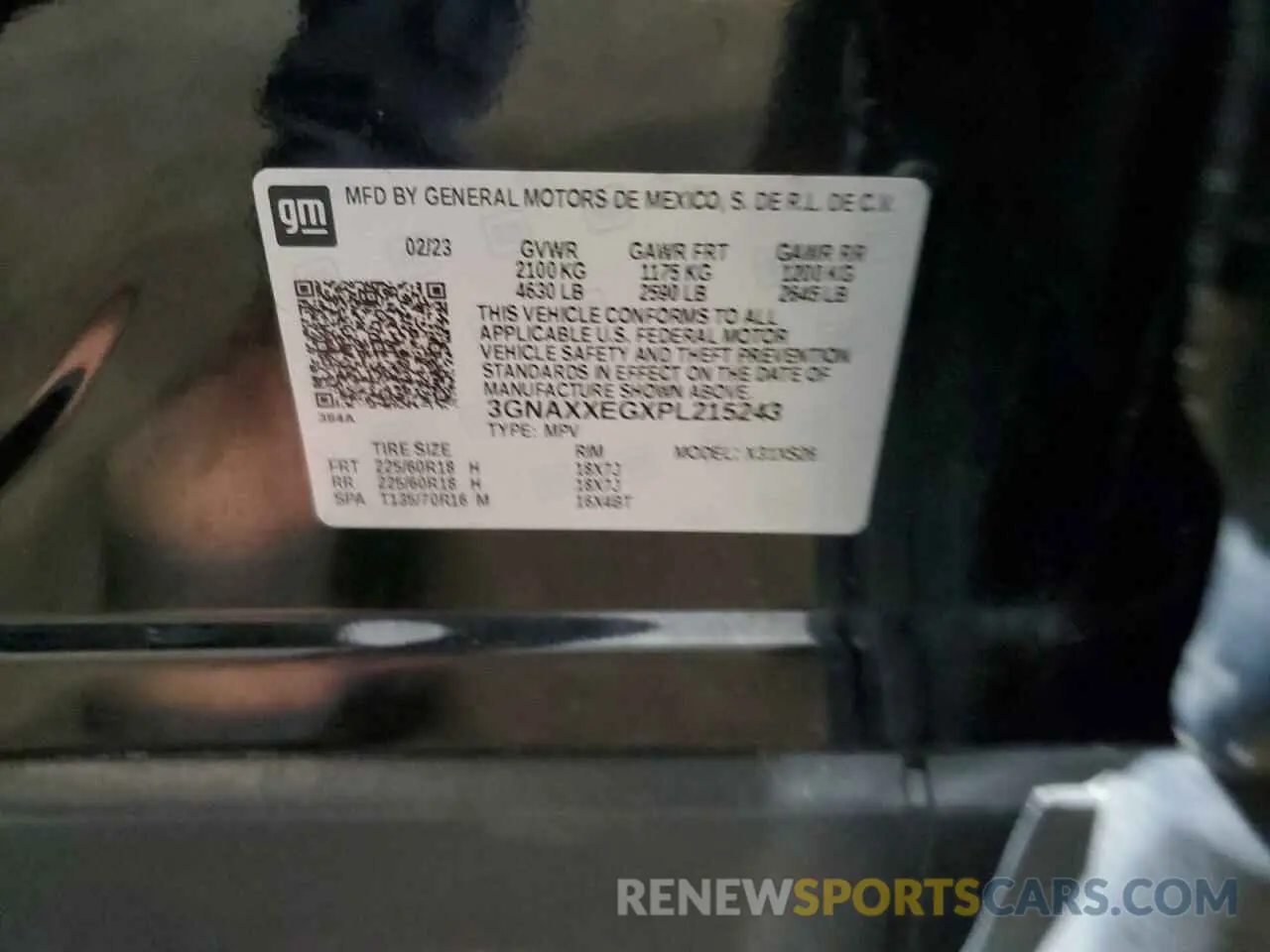13 Photograph of a damaged car 3GNAXXEGXPL215243 CHEVROLET EQUINOX 2023