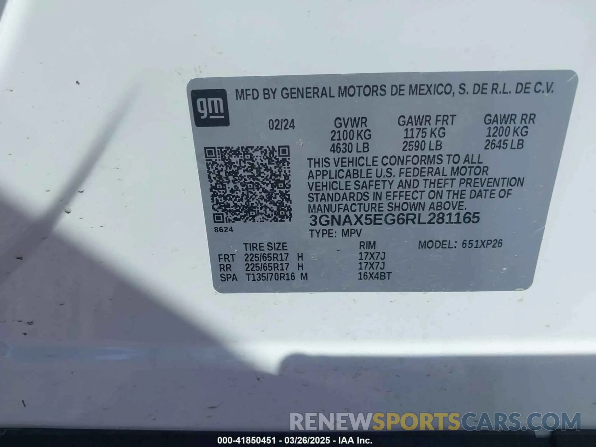 9 Фотография поврежденного автомобиля 3GNAX5EG6RL281165 CHEVROLET EQUINOX 2024