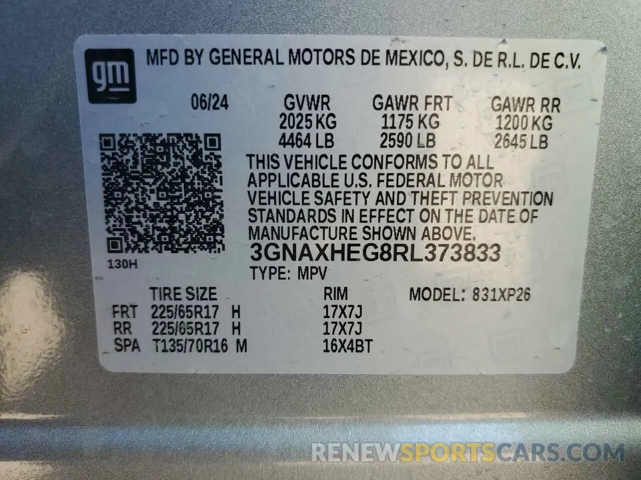 14 Фотография поврежденного автомобиля 3GNAXHEG8RL373833 CHEVROLET EQUINOX 2024