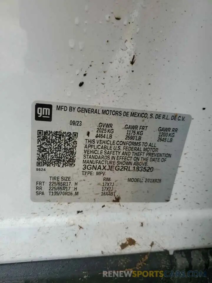13 Фотография поврежденного автомобиля 3GNAXJEG2RL183520 CHEVROLET EQUINOX 2024