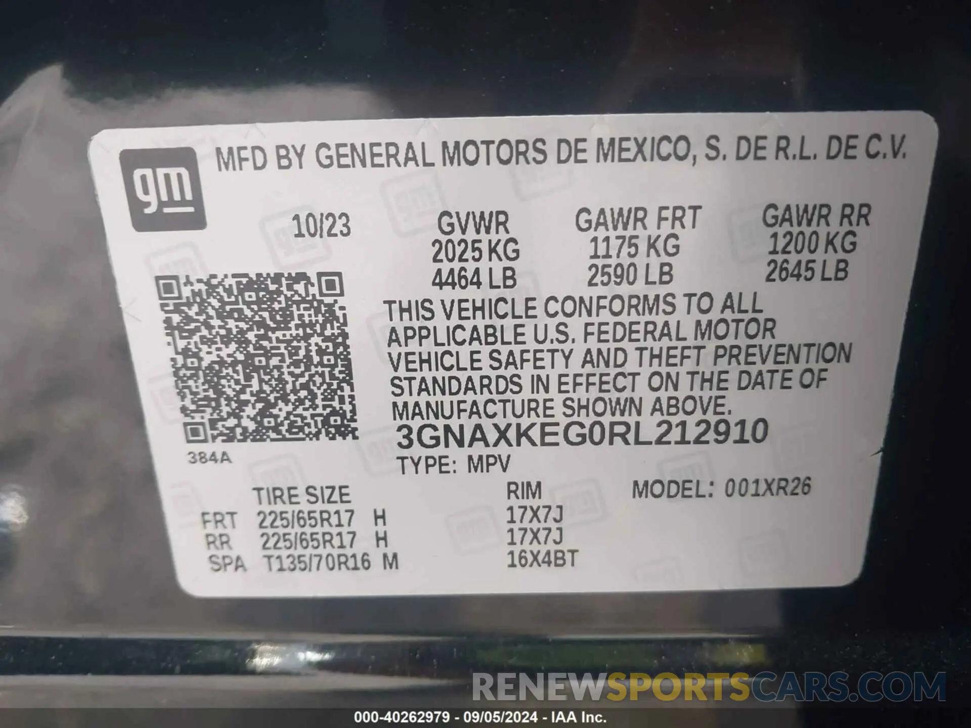 9 Photograph of a damaged car 3GNAXKEG0RL212910 CHEVROLET EQUINOX 2024