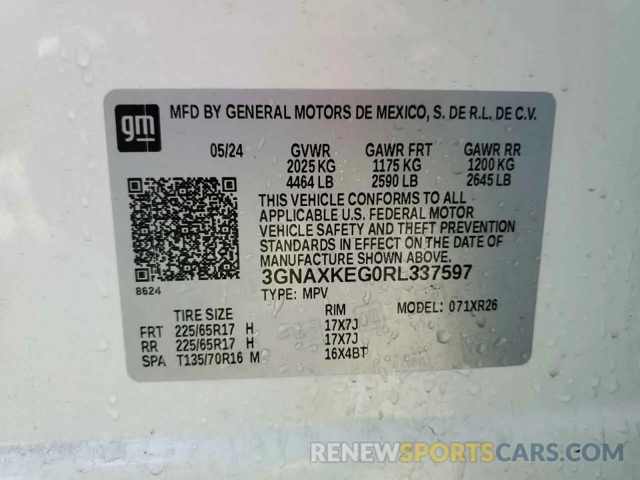 12 Photograph of a damaged car 3GNAXKEG0RL337597 CHEVROLET EQUINOX 2024