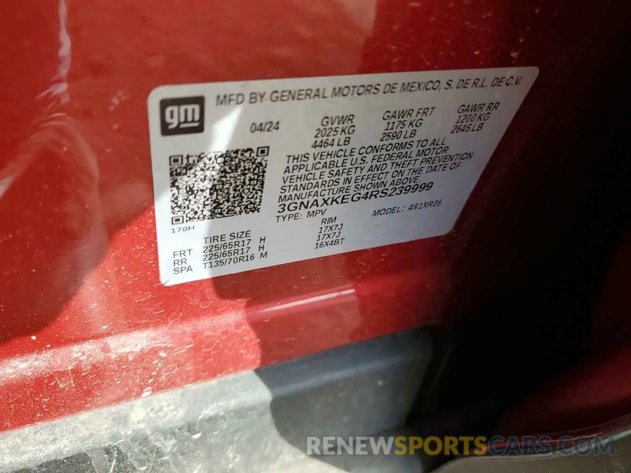 13 Photograph of a damaged car 3GNAXKEG4RS239999 CHEVROLET EQUINOX 2024