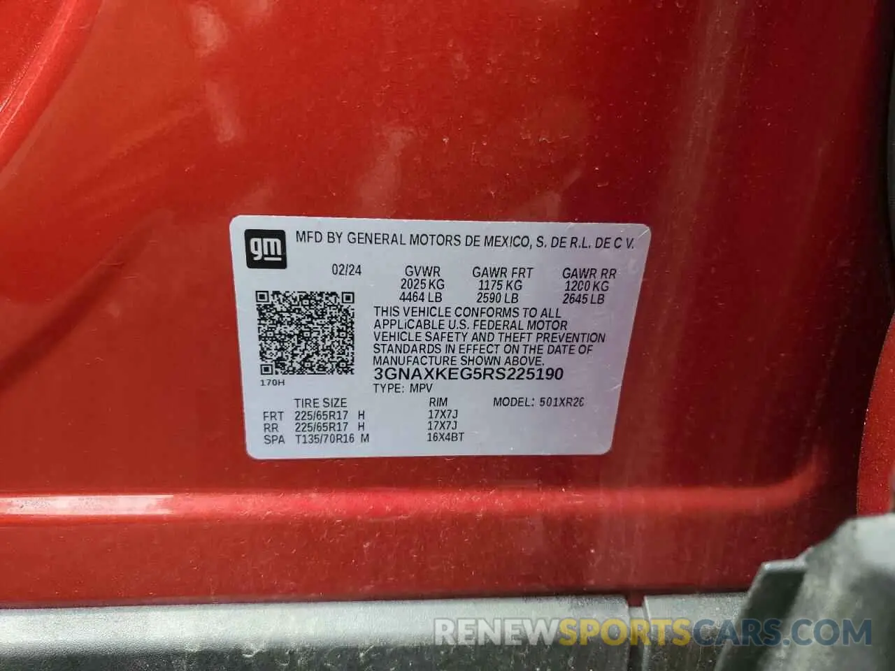 13 Фотография поврежденного автомобиля 3GNAXKEG5RS225190 CHEVROLET EQUINOX 2024