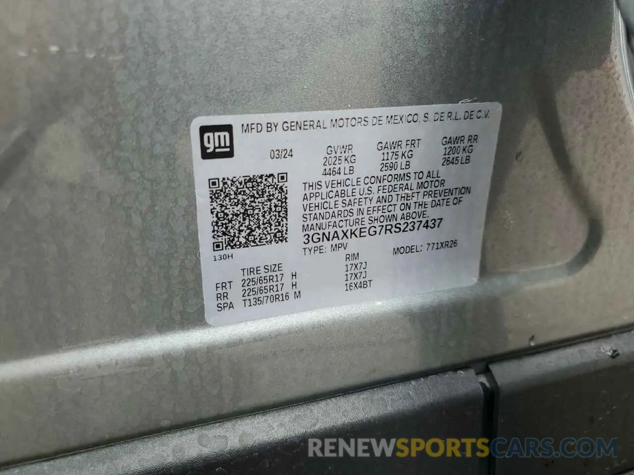 13 Photograph of a damaged car 3GNAXKEG7RS237437 CHEVROLET EQUINOX 2024