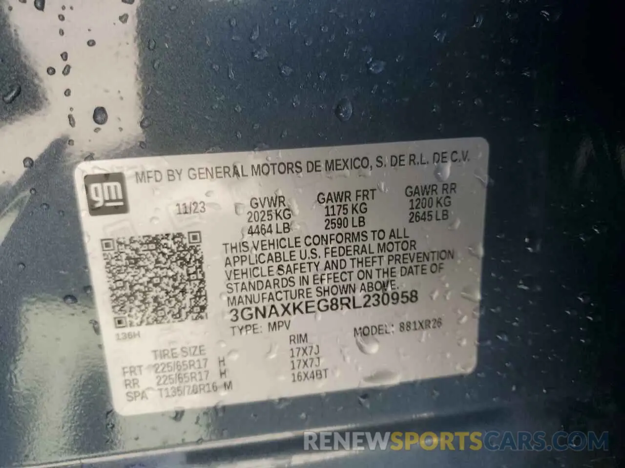 13 Photograph of a damaged car 3GNAXKEG8RL230958 CHEVROLET EQUINOX 2024