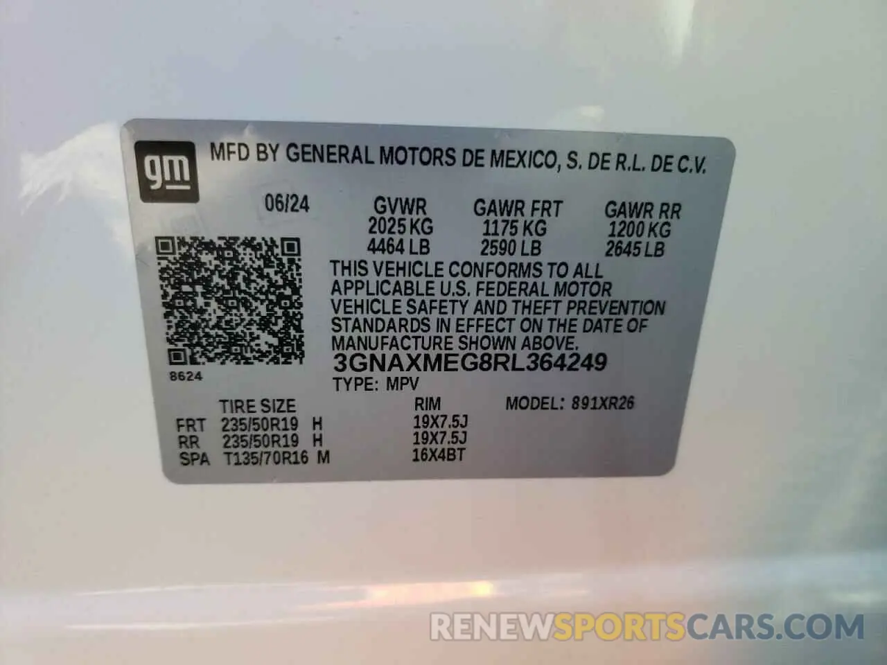 14 Фотография поврежденного автомобиля 3GNAXMEG8RL364249 CHEVROLET EQUINOX 2024