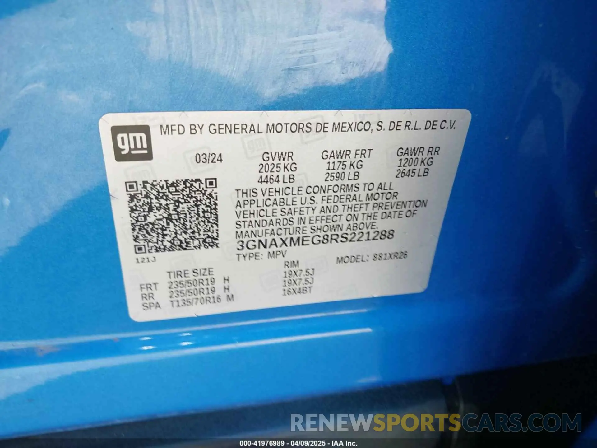 9 Фотография поврежденного автомобиля 3GNAXMEG8RS221288 CHEVROLET EQUINOX 2024