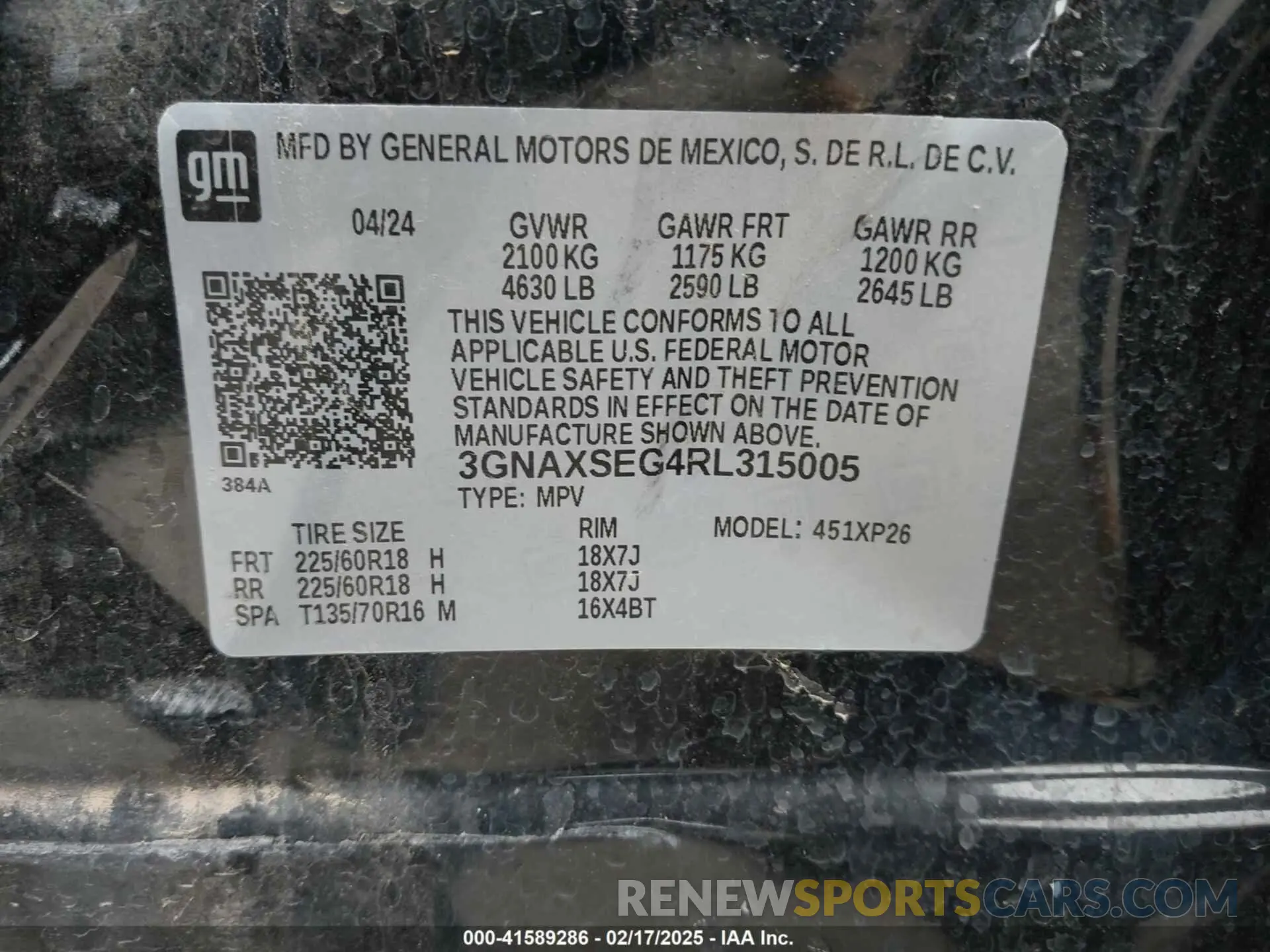 9 Photograph of a damaged car 3GNAXSEG4RL315005 CHEVROLET EQUINOX 2024