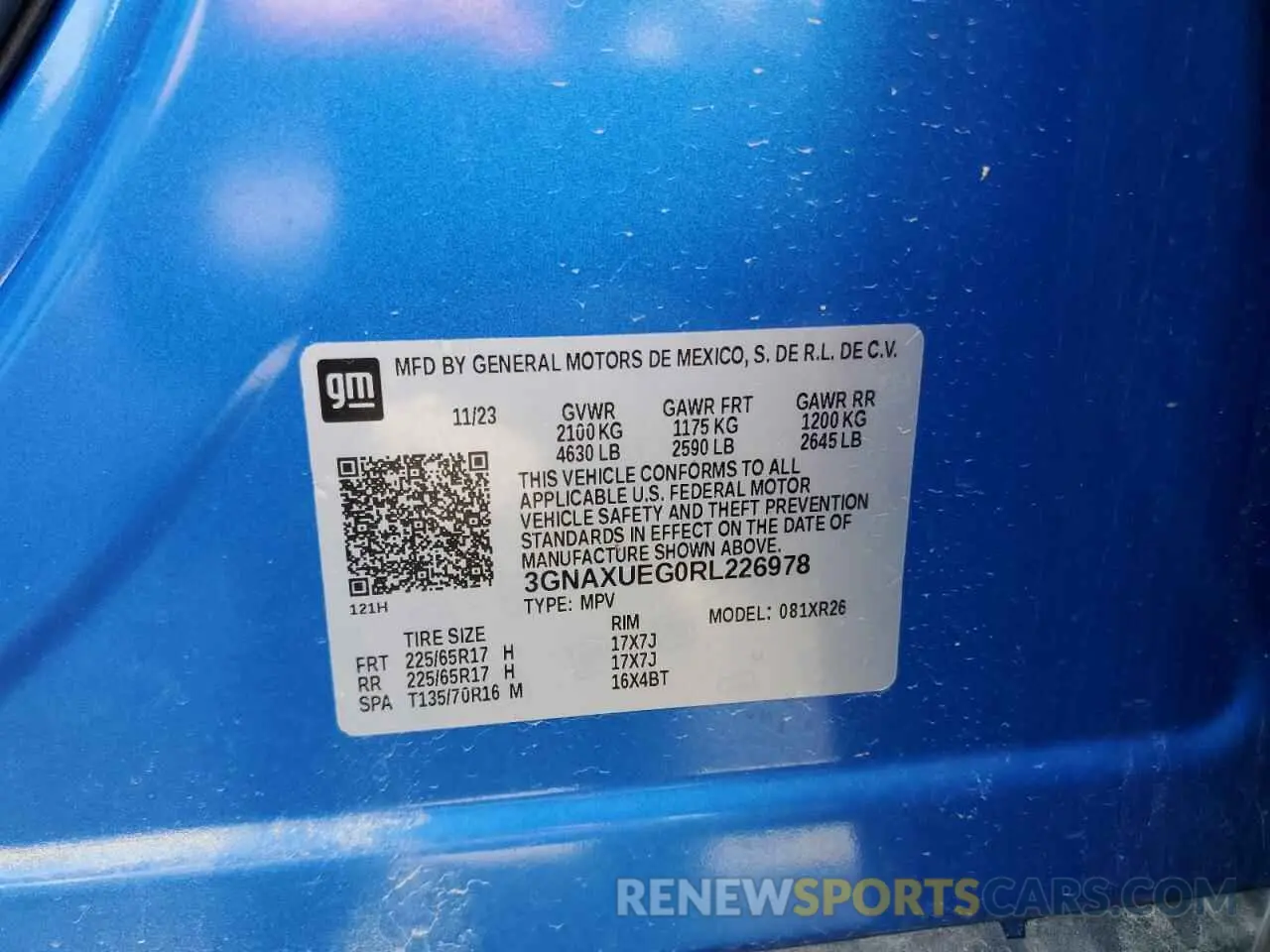 14 Фотография поврежденного автомобиля 3GNAXUEG0RL226978 CHEVROLET EQUINOX 2024